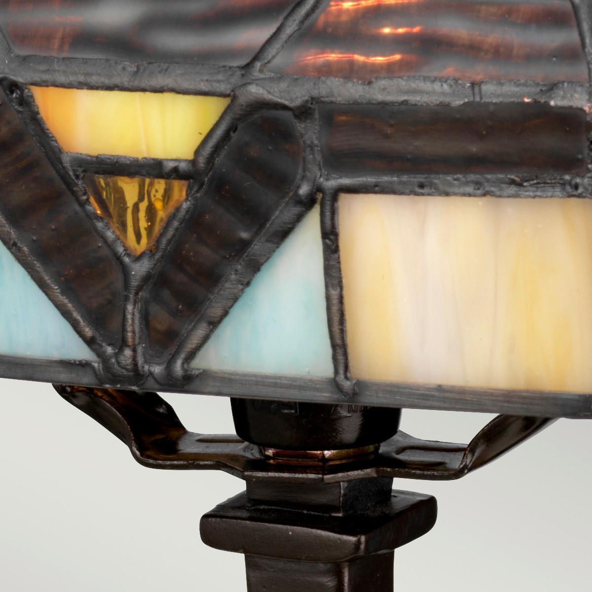 Tischlampe Holmes Bronzenfarbe - Bronzefarben, Natur, Glas/Metall (12.5/30.5/12.5cm) - Elstead Lighting