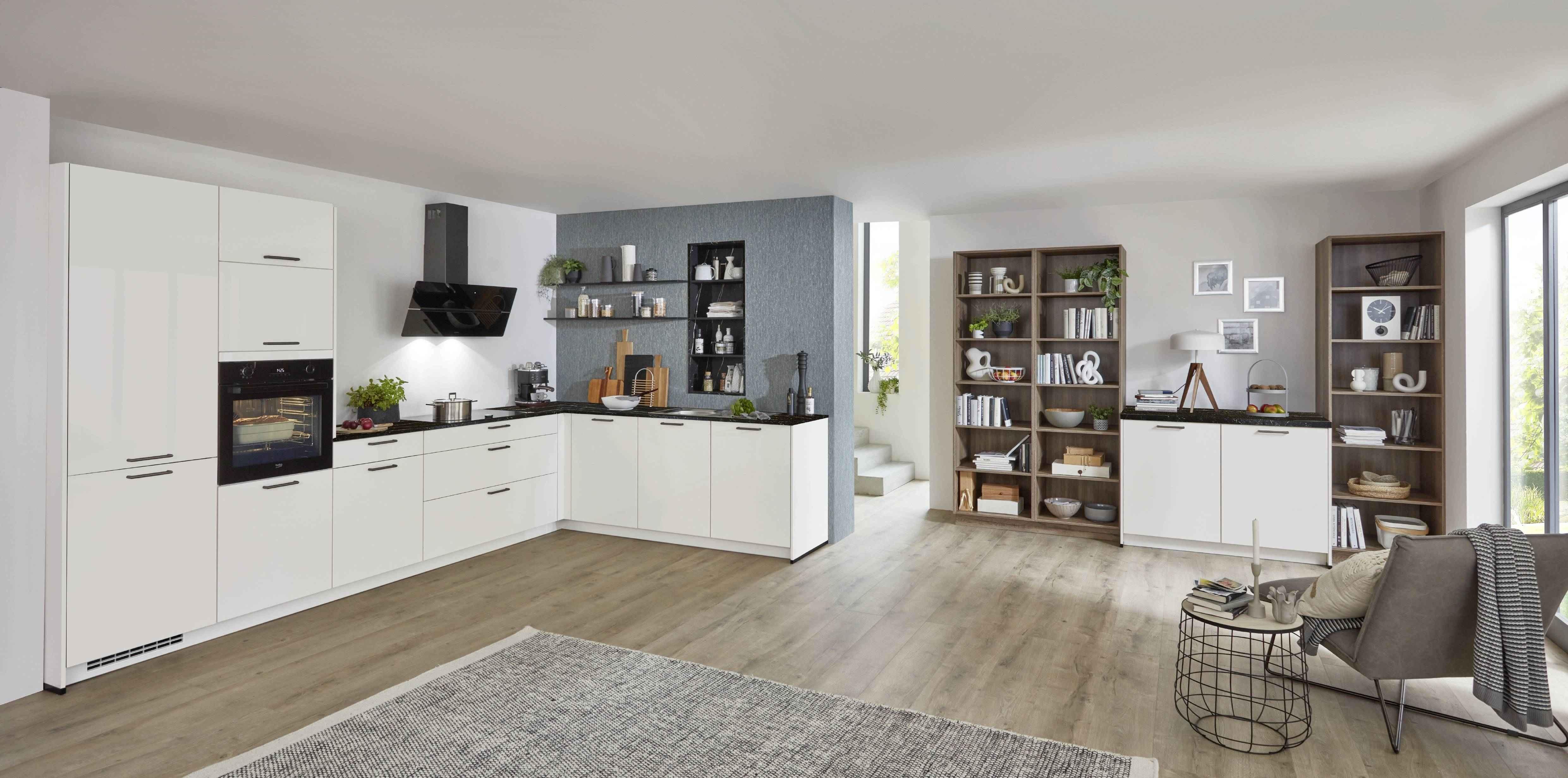 Einbauküche Magnolie Hgl. Frei Planbar In Magnolie Hgl - Magnolie, MODERN, Holzwerkstoff - Vertico