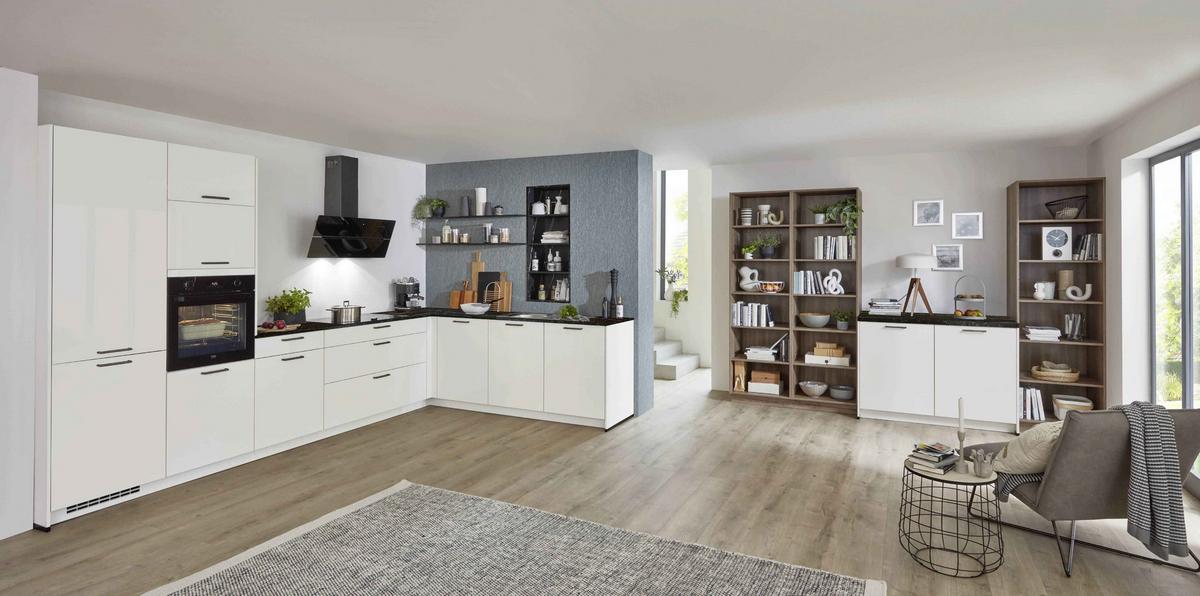 Einbauküche Magnolie Hgl. Frei Planbar In Magnolie Hgl - Magnolie, MODERN, Holzwerkstoff - Vertico