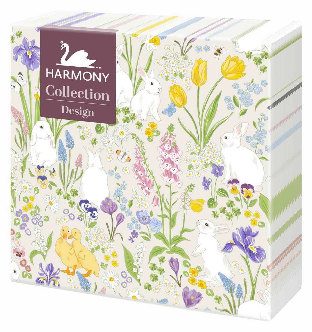 Serviette Yvonne Ostern Multicolor, 20 Stk. 33x33 cm - Multicolor, Design, Papier (33/33cm)