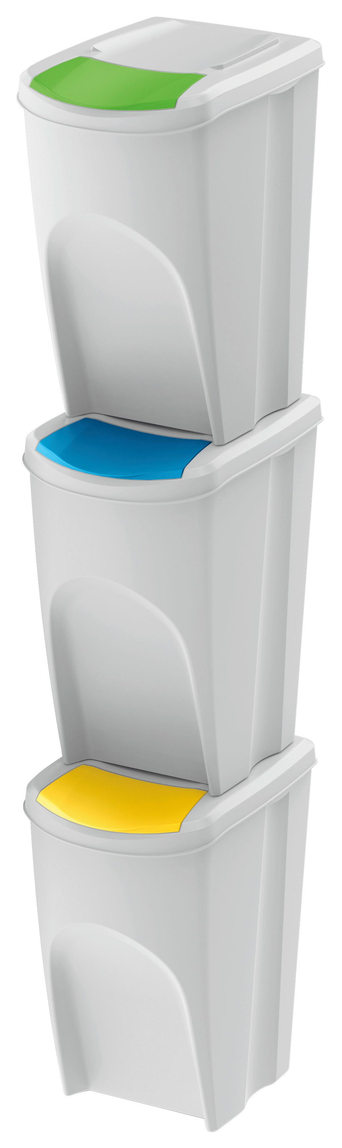 Szemetes Jennifer Kb. 35l - zsályazöld/pasztellkék, Konventionell, műanyag (39,2/29,3/62cm)