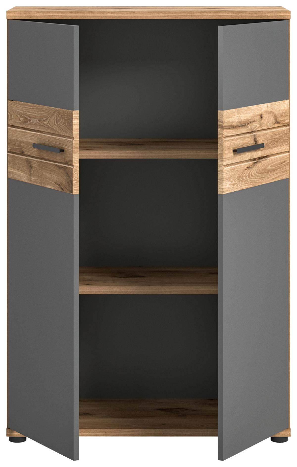 Mason B: 80 Cm Nox Oak Mason - Eichefarben/Schwarz, Holzwerkstoff (80/122/37cm) - MID.YOU
