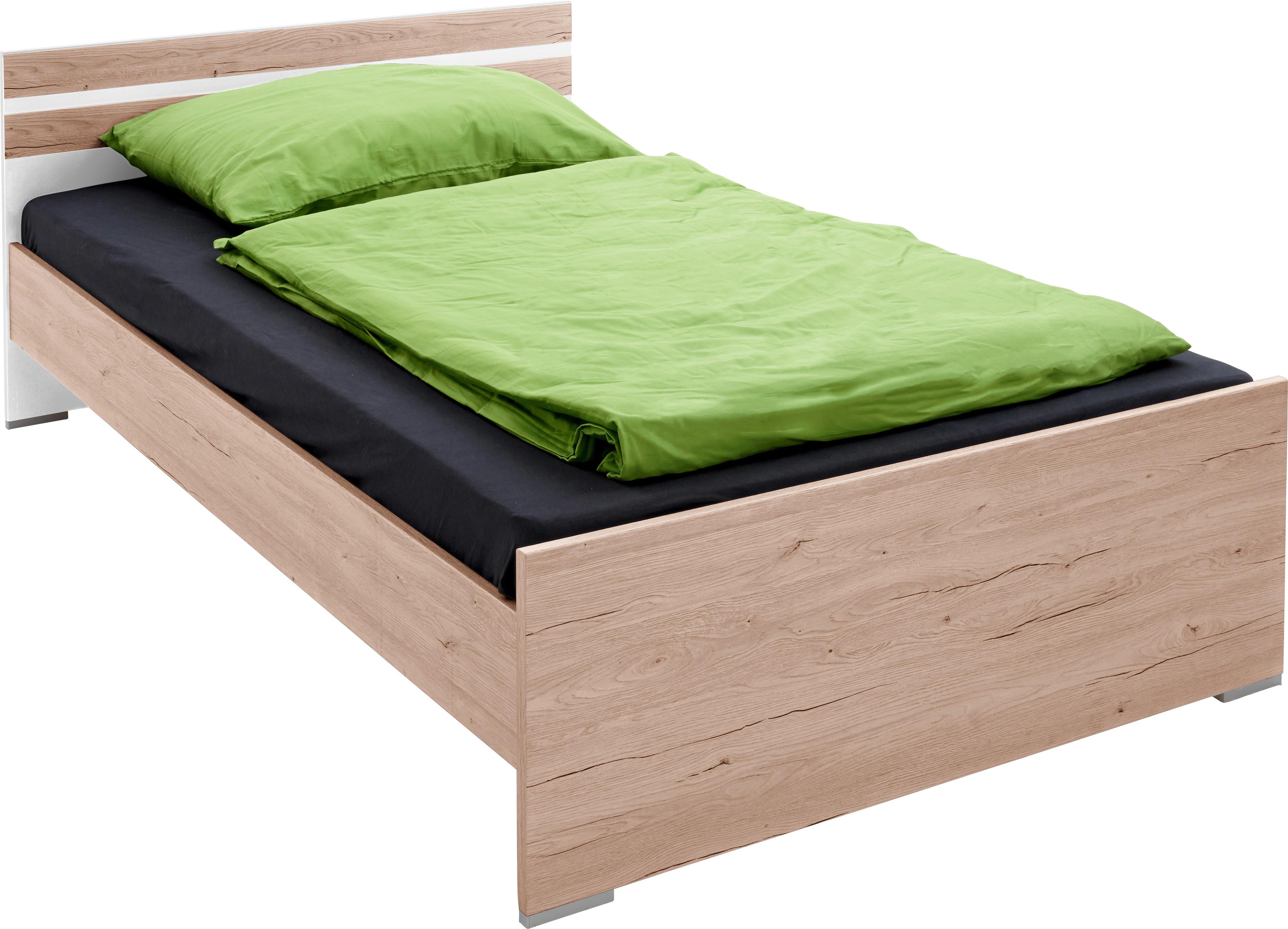 Bett 120x200 Cariba  120/200 Cm - tölgyfa/fehér, Design, faalapú anyag (120/200cm) - MID.YOU