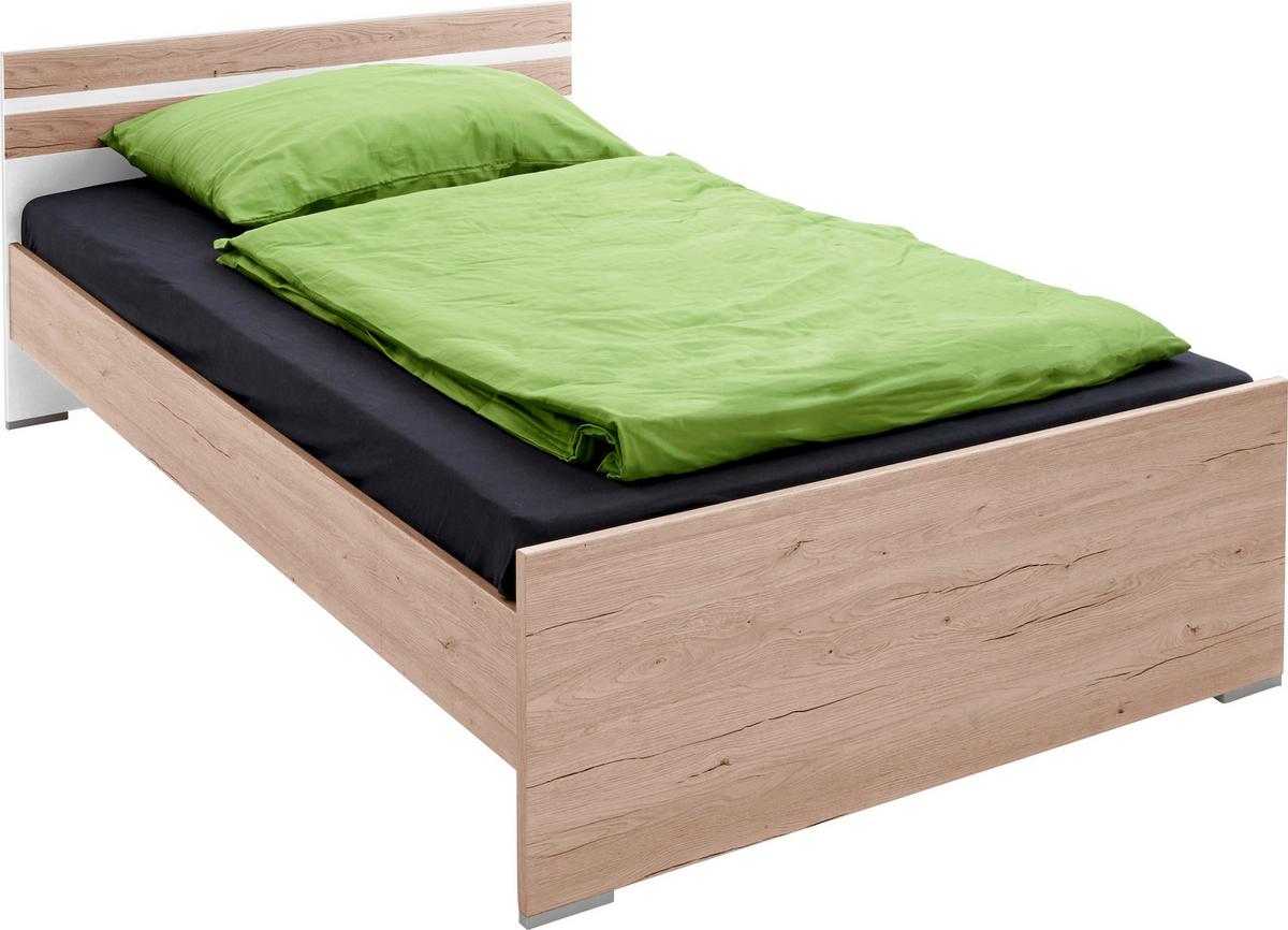 Bett 120x200 Cariba  120/200 Cm - tölgyfa színű/fehér, Design, faalapú anyag (120/200cm) - MID.YOU