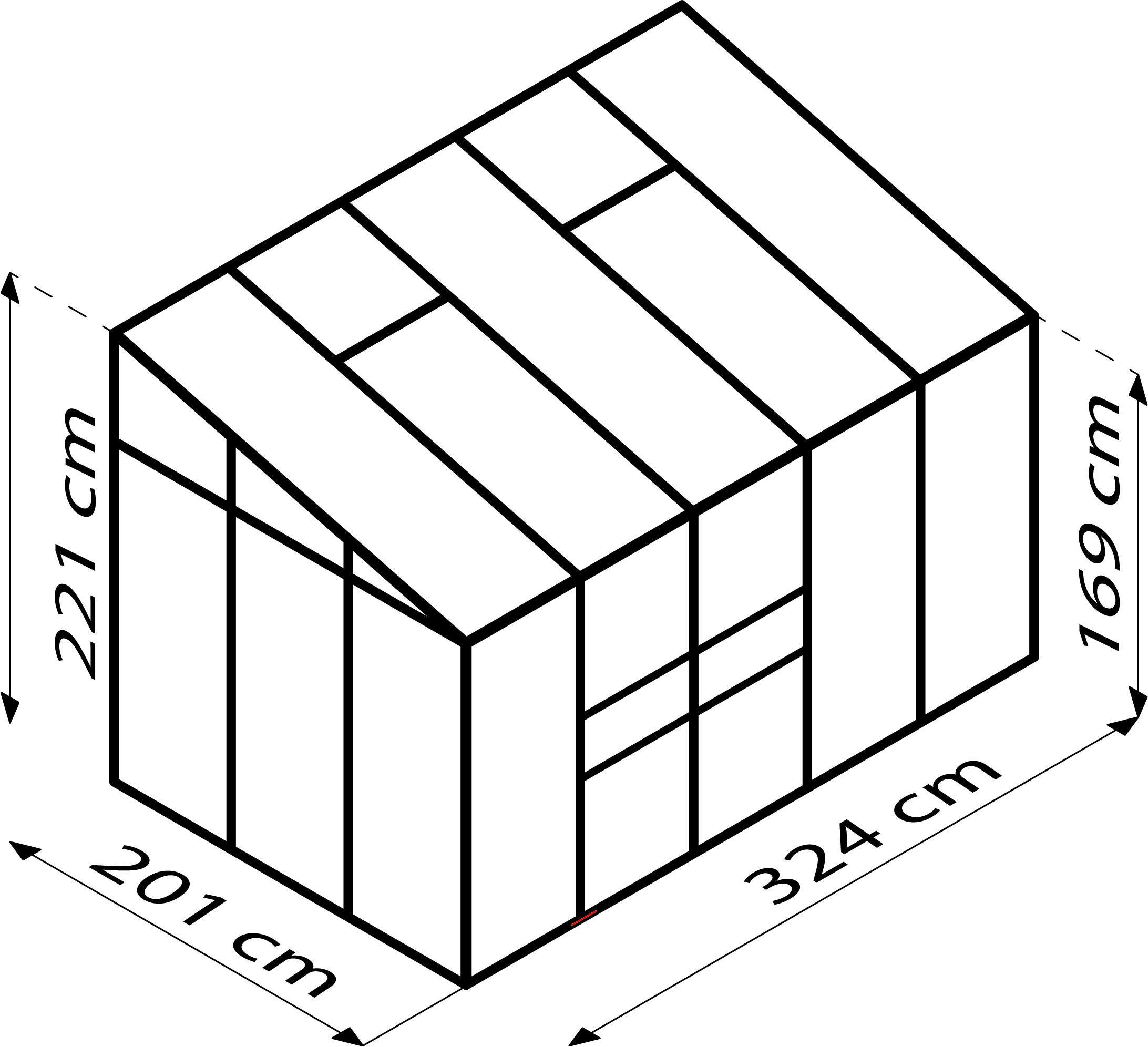 Gewächshausbausatz Ida 6500 6,5 M2 Metall/kunststoff - Smaragdgrün, Basics, Kunststoff/Metall (201,4/220,8/201,4cm)