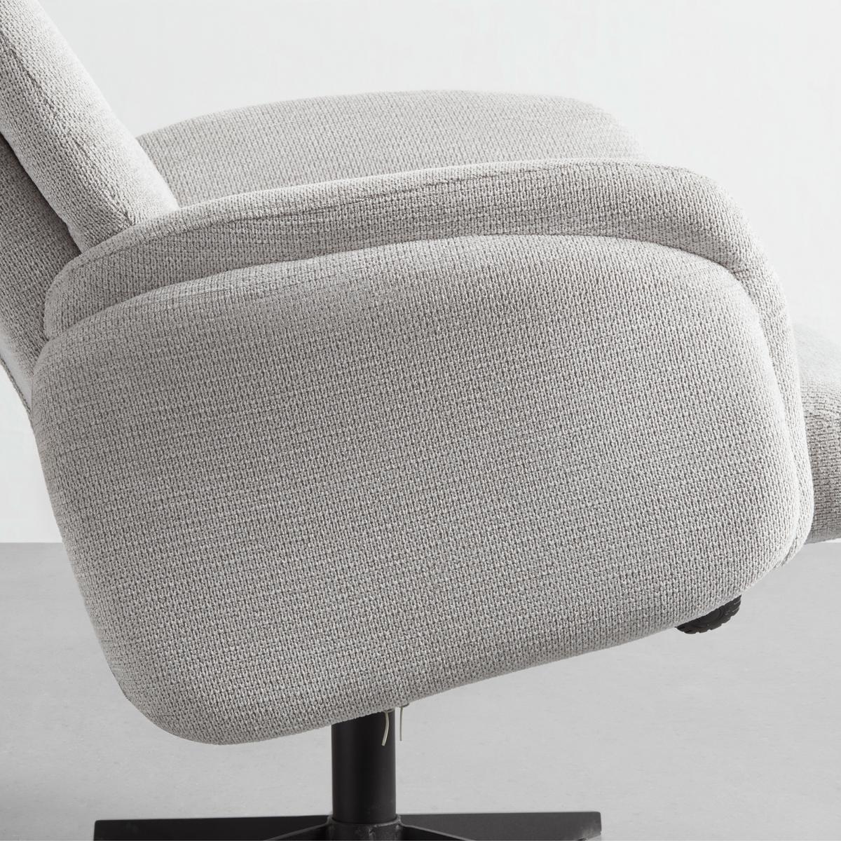 Relaxačné křeslo STAR, sv.šedý manšestr, s taburetem - černá/světle šedá, Moderní, kov/textil (72/105-94/91-114cm) - Mömax