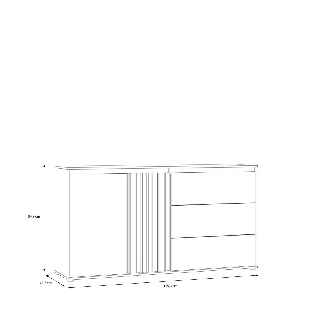 Komód Eliston - tölgyfa színű/homokszínű, Natur, műanyag/faalapú anyag (159,3/84,9/41,5cm) - Modern Living