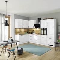 Eckküche Ip4050 ohne Geräte 185 X320 cm Space Grau/Eiche - Hellgrau, Basics (185/320cm) - Impuls