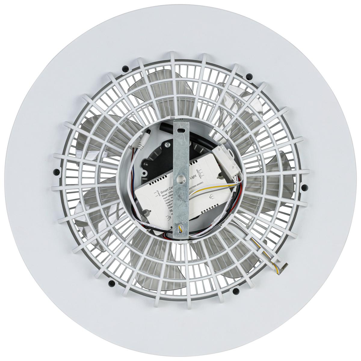 STROPNÍ VENTILÁTOR OLIVER - bílá/průhledné, Moderní, kov/plast (46/14,5/14,5cm) - Mömax