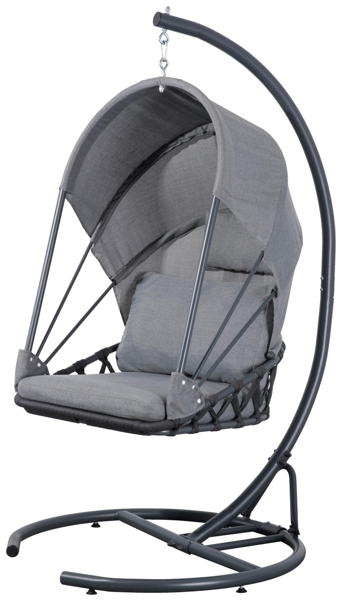 Hängesessel mit Gestell Acamp Moon Gepolstert - Anthrazit/Grau, Basics, Textil/Metall (120/100/200cm) - Acamp