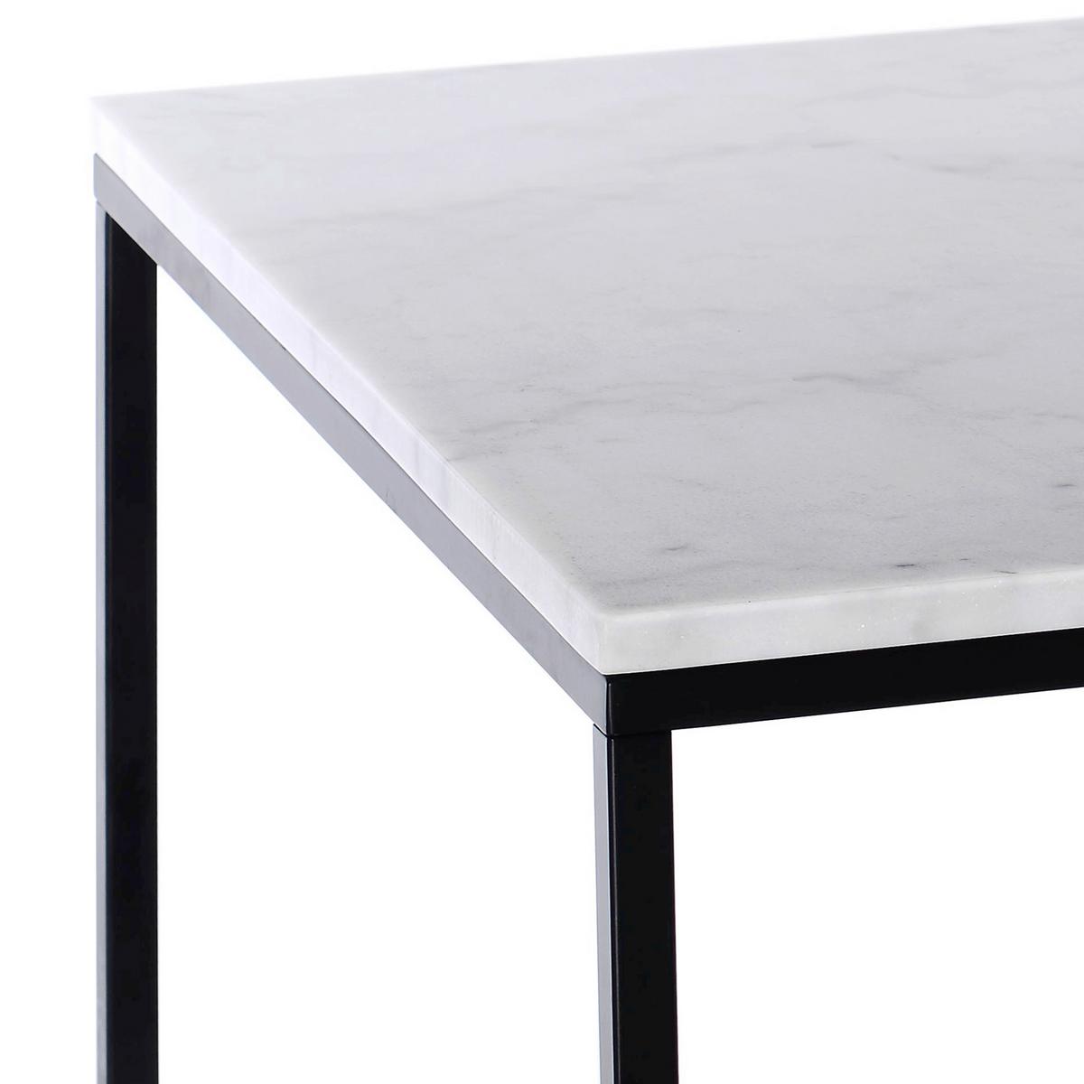 COUCHTISCH Marmor B: 75cm - Schwarz/Weiß, Design, Stein/Metall (75/75/48cm) - MID.YOU