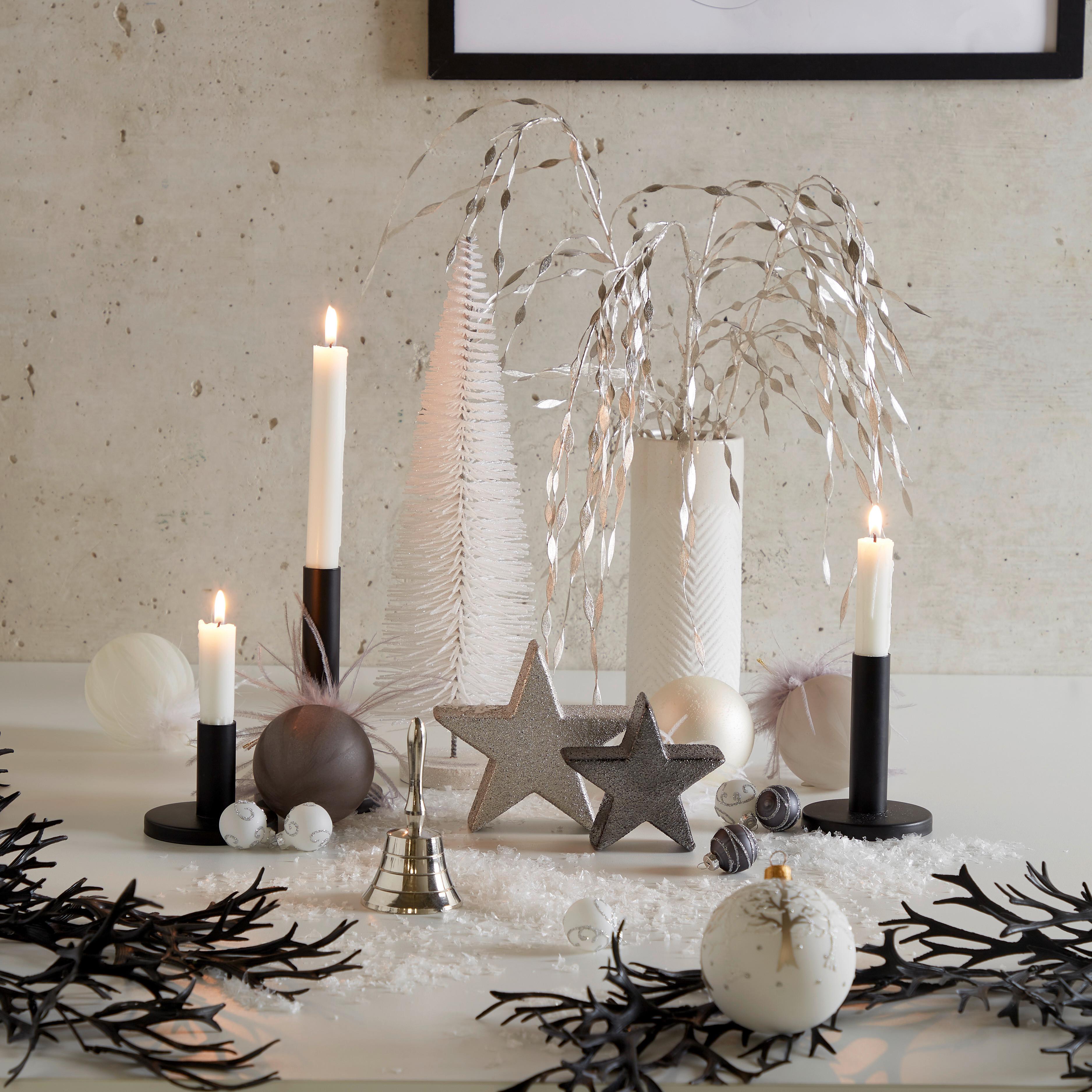 Christbaumkugel Glas Bunt Set Aus 8 Stück Glitzernd - Goldfarben/Schwarz, MODERN, Glas (3,3/3,3cm)
