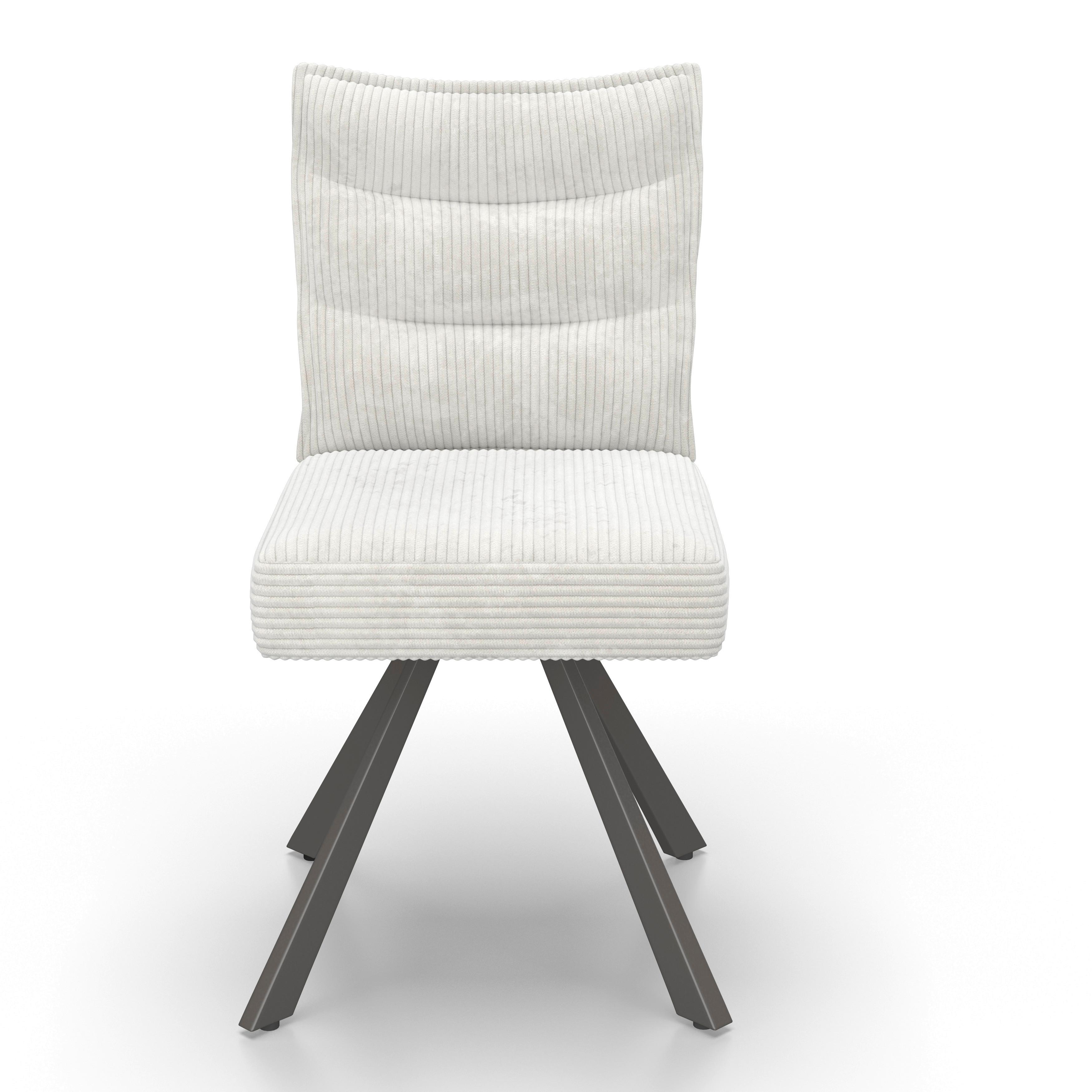 Otočná stolička béžová - biela/tmavosivá, Modern, kov/drevo (49/91/64cm) - Bessagi Home
