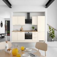 Kuchyňská linka 270 cm, magnóliová supermatná - barvy dubu/magnolie, Moderní, kov/kompozitní dřevo (270cm) - Nobilia