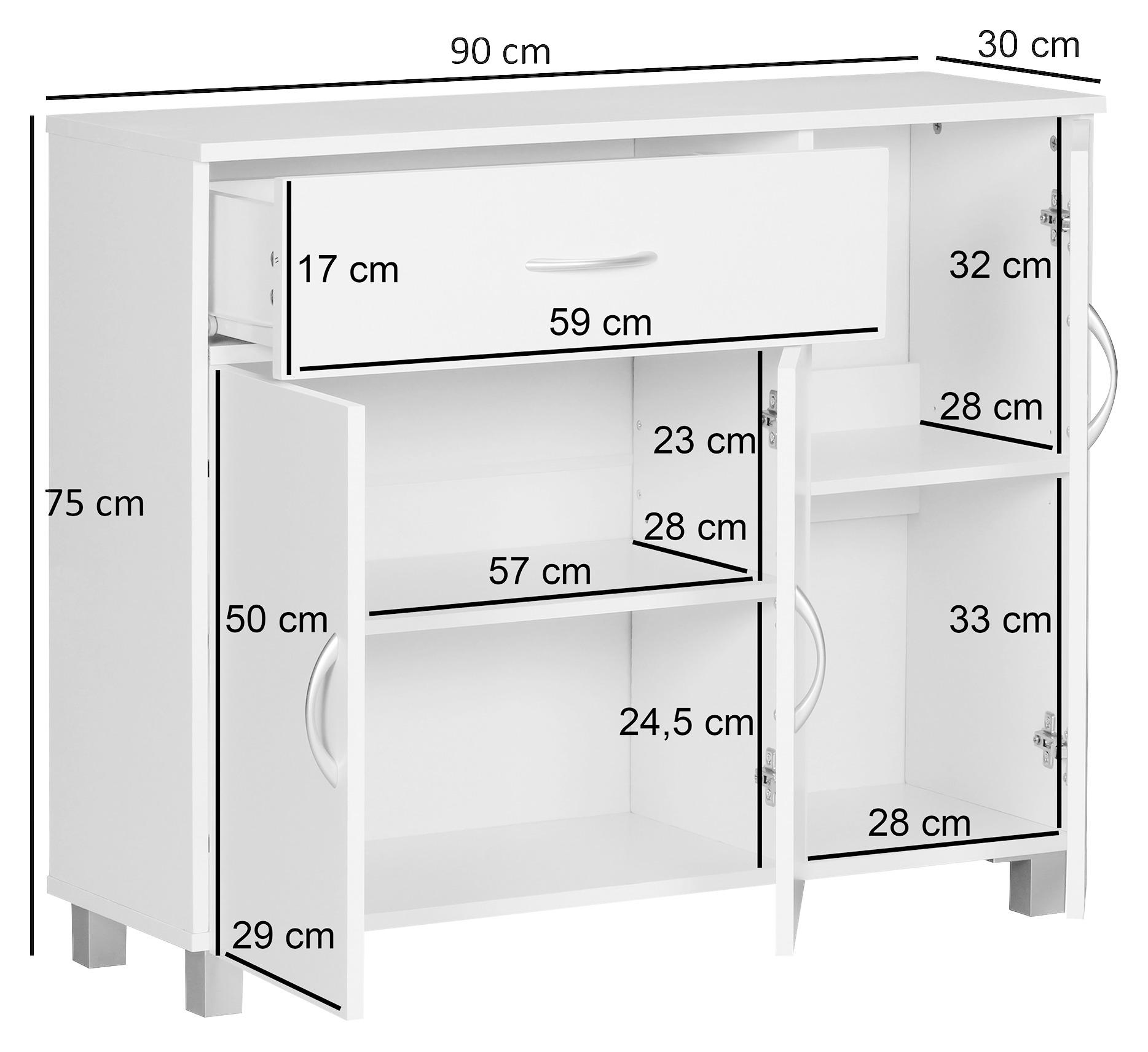 Einfaches kleines Sideboard in Weiß