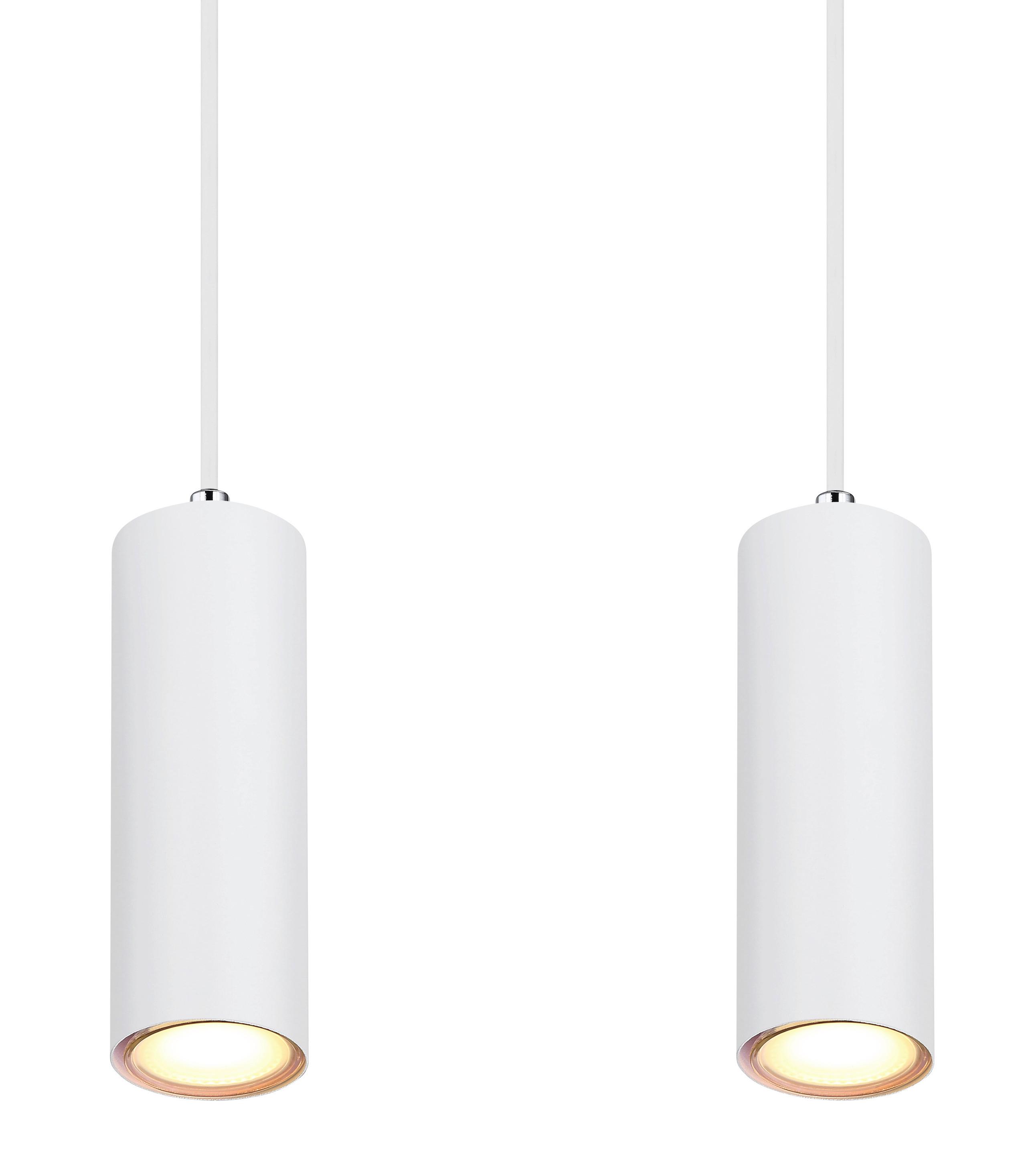 Hängeleuchte  H: 120 cm 4-Flammig, Metall/Weiß - Weiß, Design, Metall (65/6/120cm) - Globo