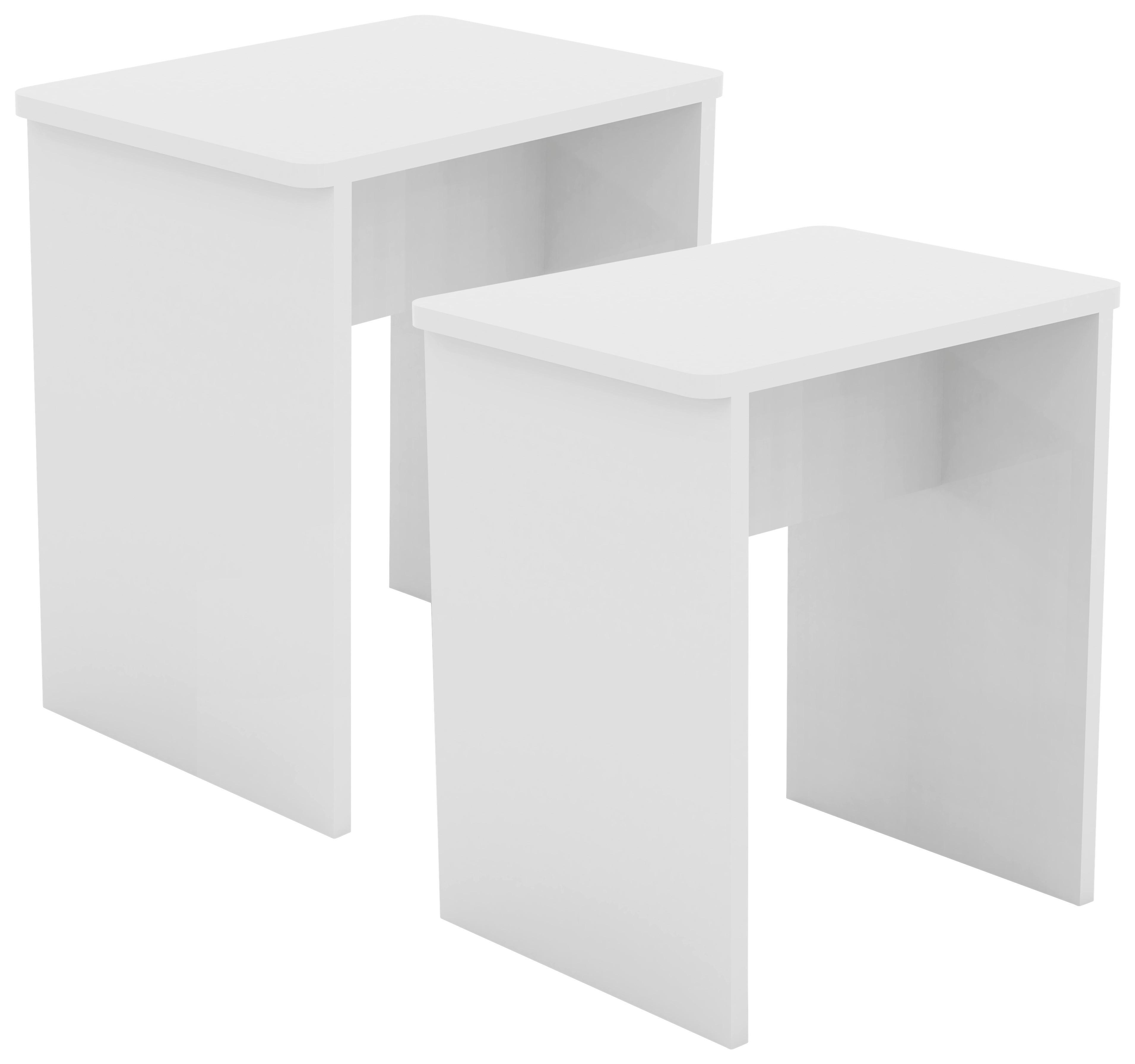 Hocker Esal Weiß B: 40 cm ESAL - Weiß, MODERN, Holzwerkstoff (40/45/30cm) - MID.YOU