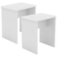 Hocker Esal Weiß B: 40 cm ESAL - Weiß, MODERN, Holzwerkstoff (40/45/30cm) - MID.YOU