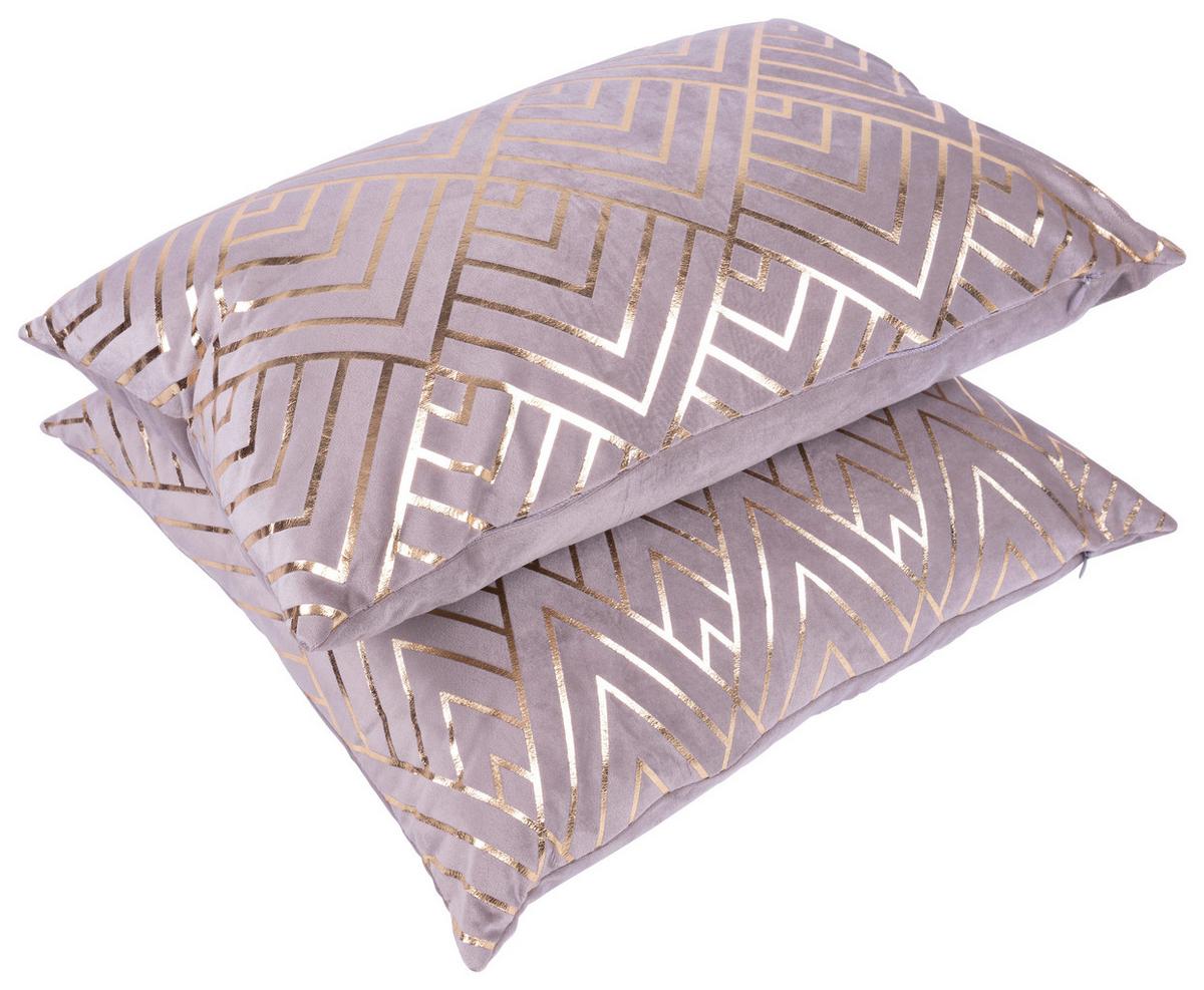 Zierkissen Prisma 30/45x50/45 cm Polyester Taupe/Goldfarben - Taupe/Goldfarben, KONVENTIONELL, Textil (30x45/50x45cm)