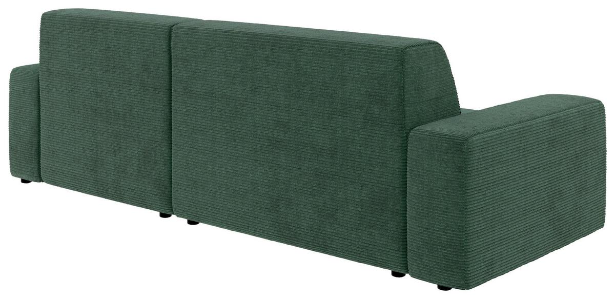 Ecksofa Wien Dunkelgrün S: 246x162 cm - Dunkelgrün/Schwarz, MODERN, Textil (246/162cm) - Trendmanufaktur