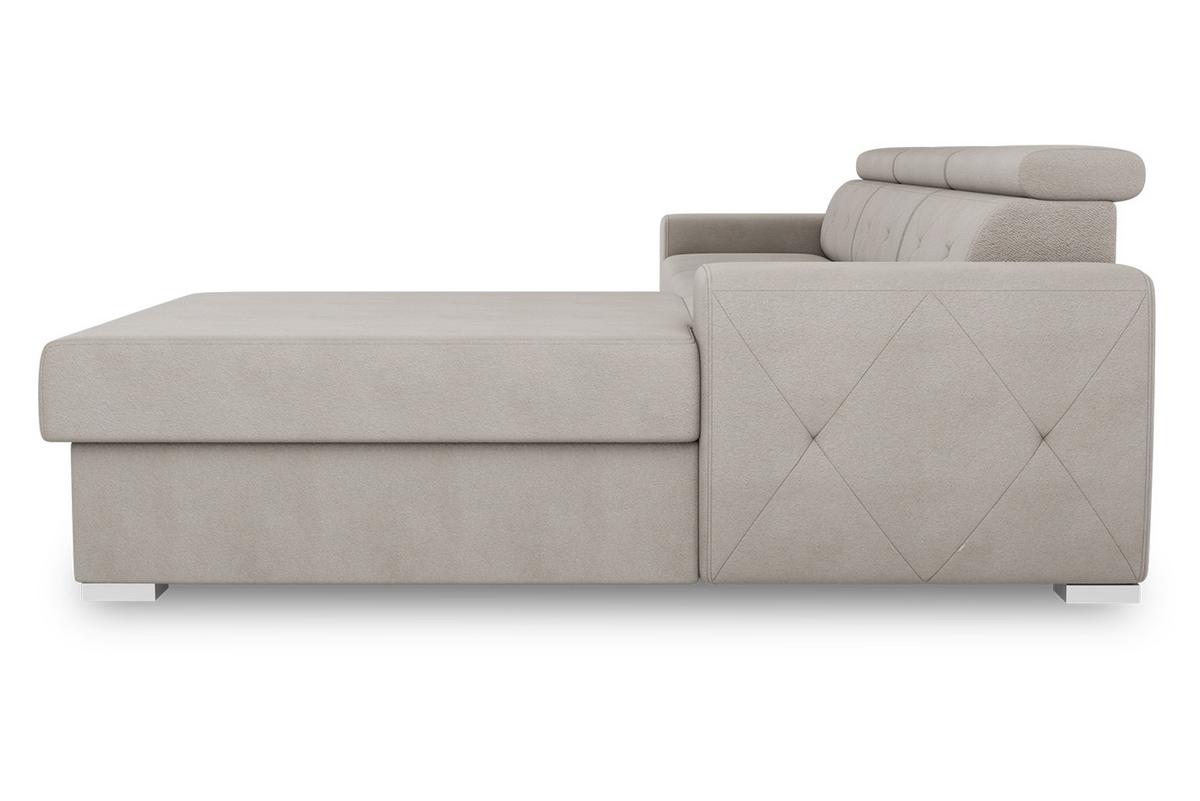 Ecksofa mit Schlaffunktion Madison Cremefarben 296x195 cm - Silberfarben/Creme, Design, Textil (296/195cm) - MID.YOU