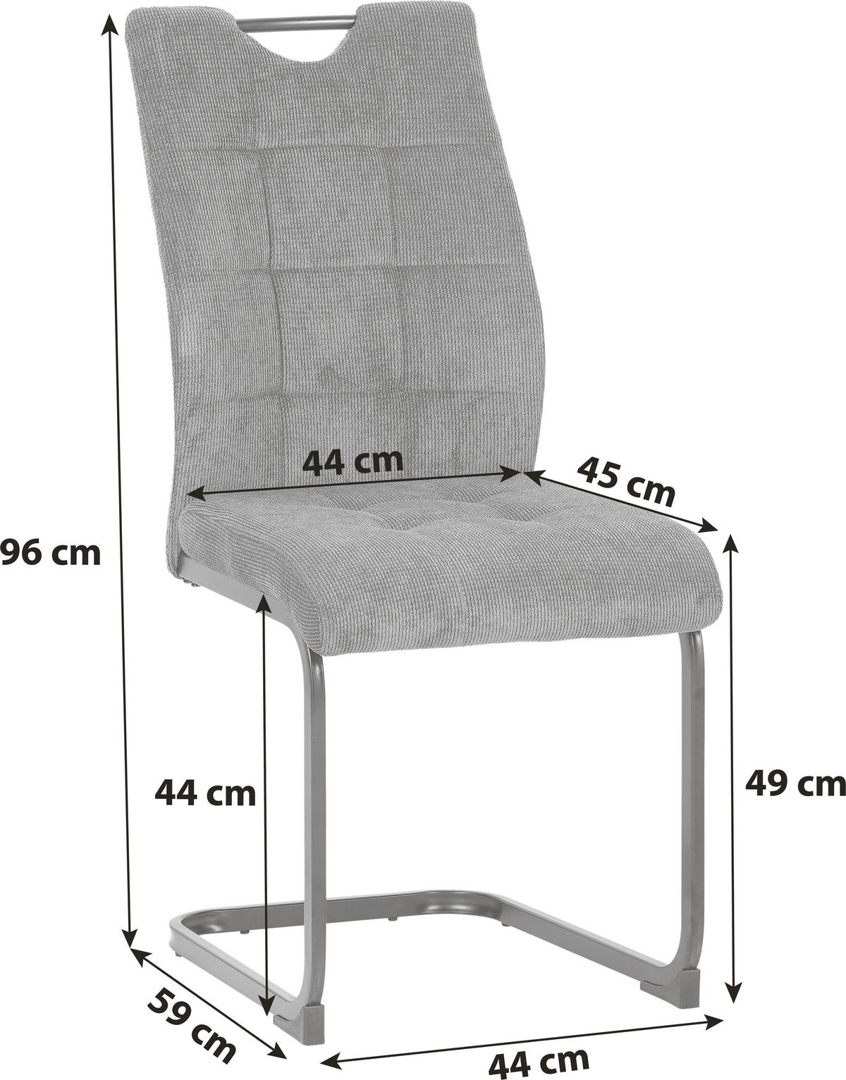 Schwingstuhl Chesterfield - Anthrazit/Schwarz, LIFESTYLE, Textil/Metall (44/96/59cm) - MID.YOU