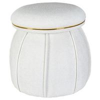 Hocker Corin 135 Goldfarben/weiß D: 51,5 Cm - Goldfarben/Weiß, Design, Textil (51,5/55cm) - Kayoom