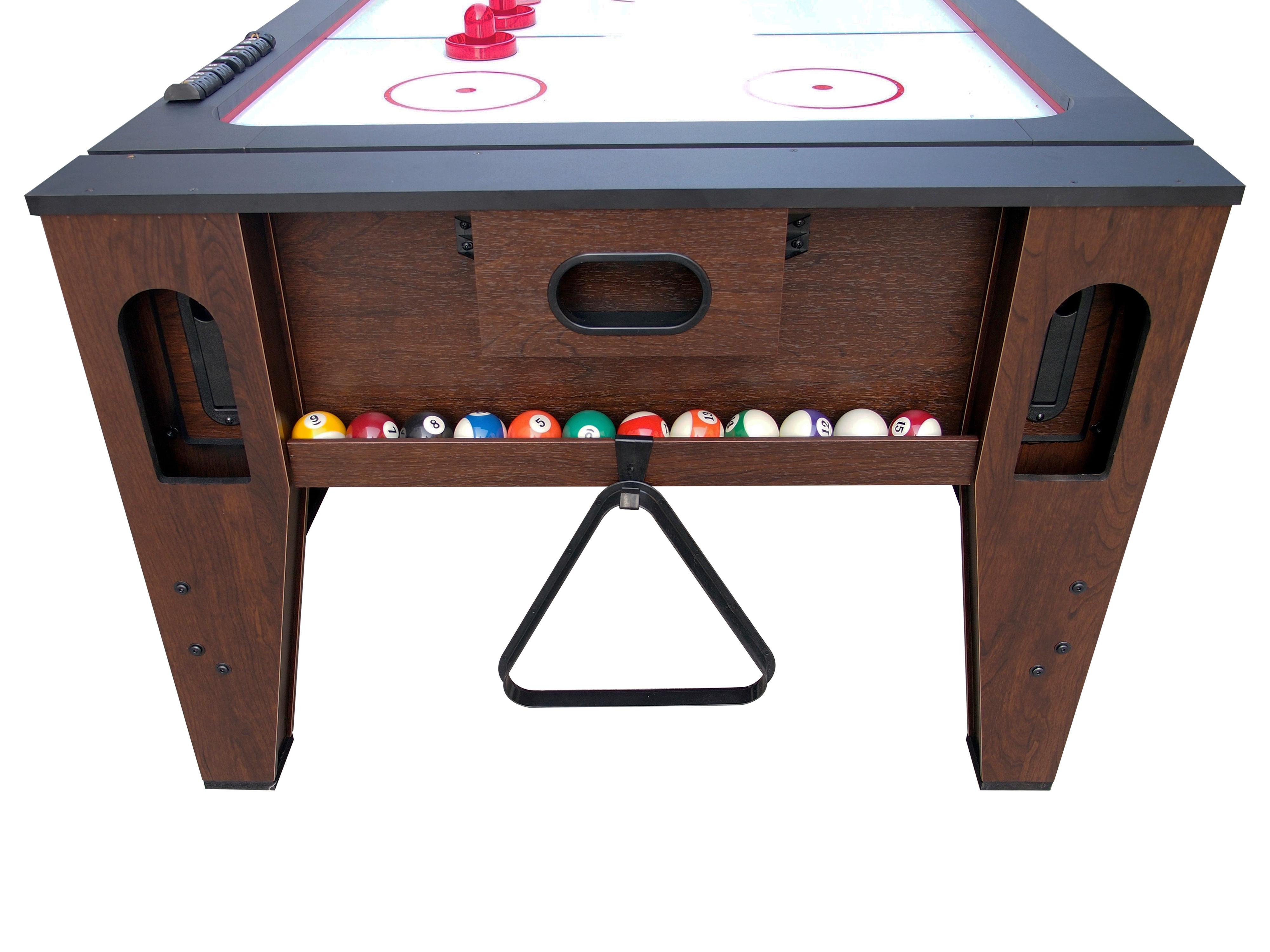 Multi-Spieltisch Reverso Pool+ Airhockey, Braun/Rot/Weiß - Rot/Braun, KONVENTIONELL, Holz/Kunststoff (107/81/217cm) - Ambia Garden