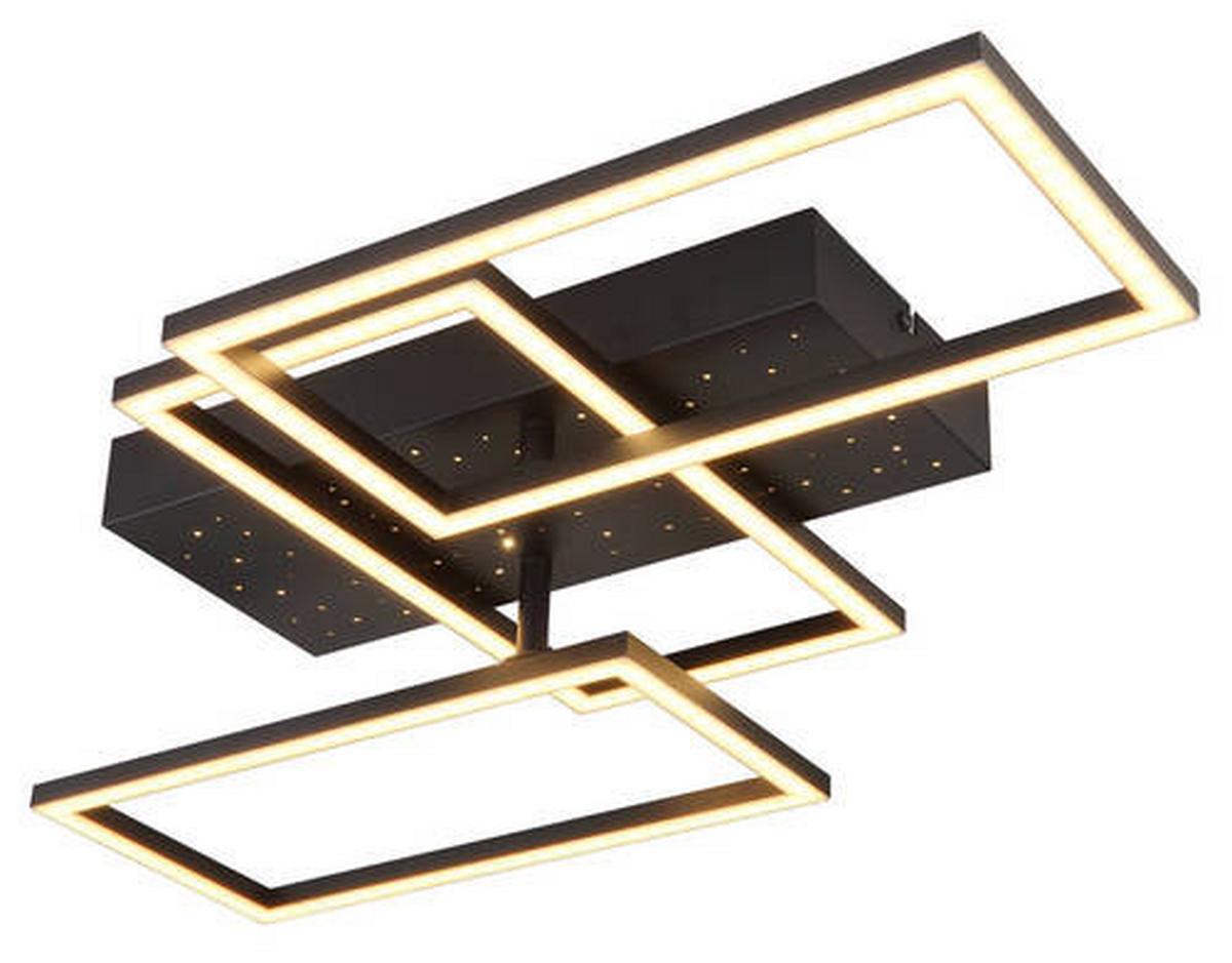 LED-Deckenleuchte 48135-40 - Opal/Schwarz, Design, Kunststoff/Metall (59/40,5/9,7cm) - Globo