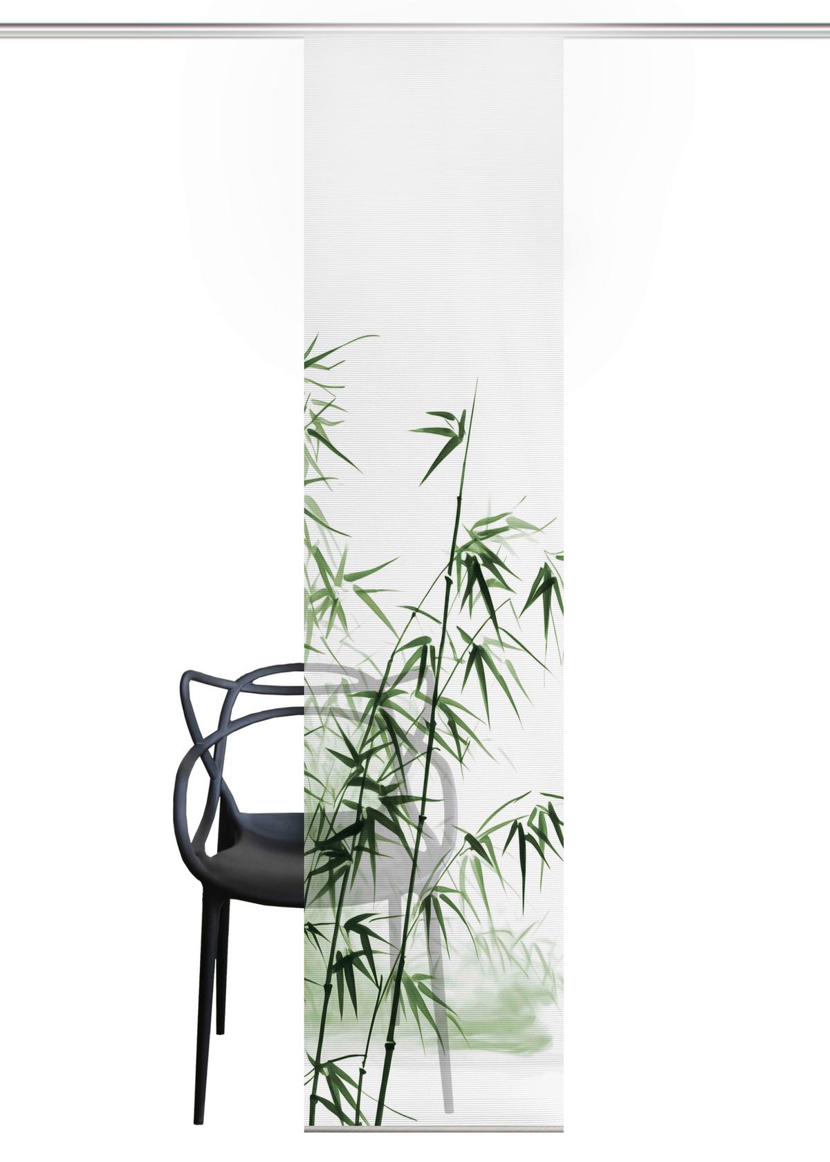 Flächenvorhang Rufus - Weiß/Grün, Natur, Textil (60/245cm)