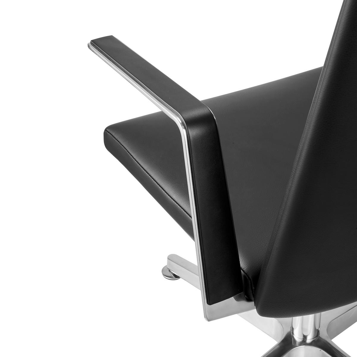 BESUCHERSTUHL Ambassado Schwarz B: 65cm - Silberfarben/Schwarz, MODERN, Kunststoff/Metall (65/93/62cm) - MID.YOU