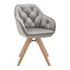 Stolička zo zamatu Jona svetlosivá - farba buka/svetlosivá, Modern, kov/drevo (57,5/82/63cm) - Bessagi Home
