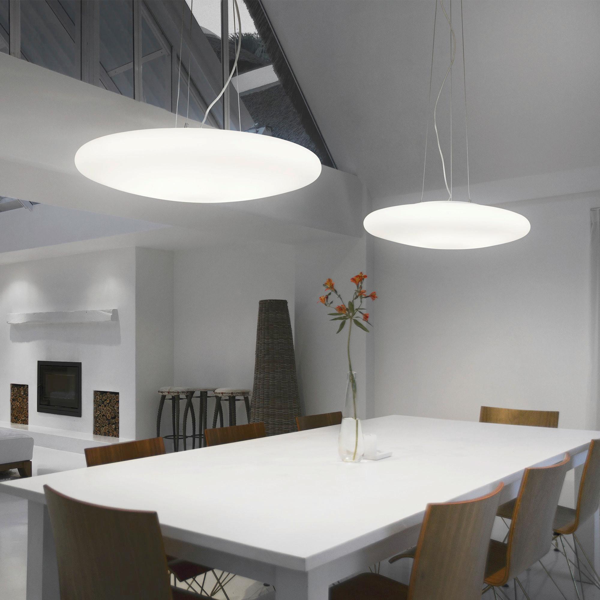Hängeleuchte Smarties Weiß D: 60 cm - Weiß, Basics, Glas (60/41,5-216,5cm) - Ideal Lux