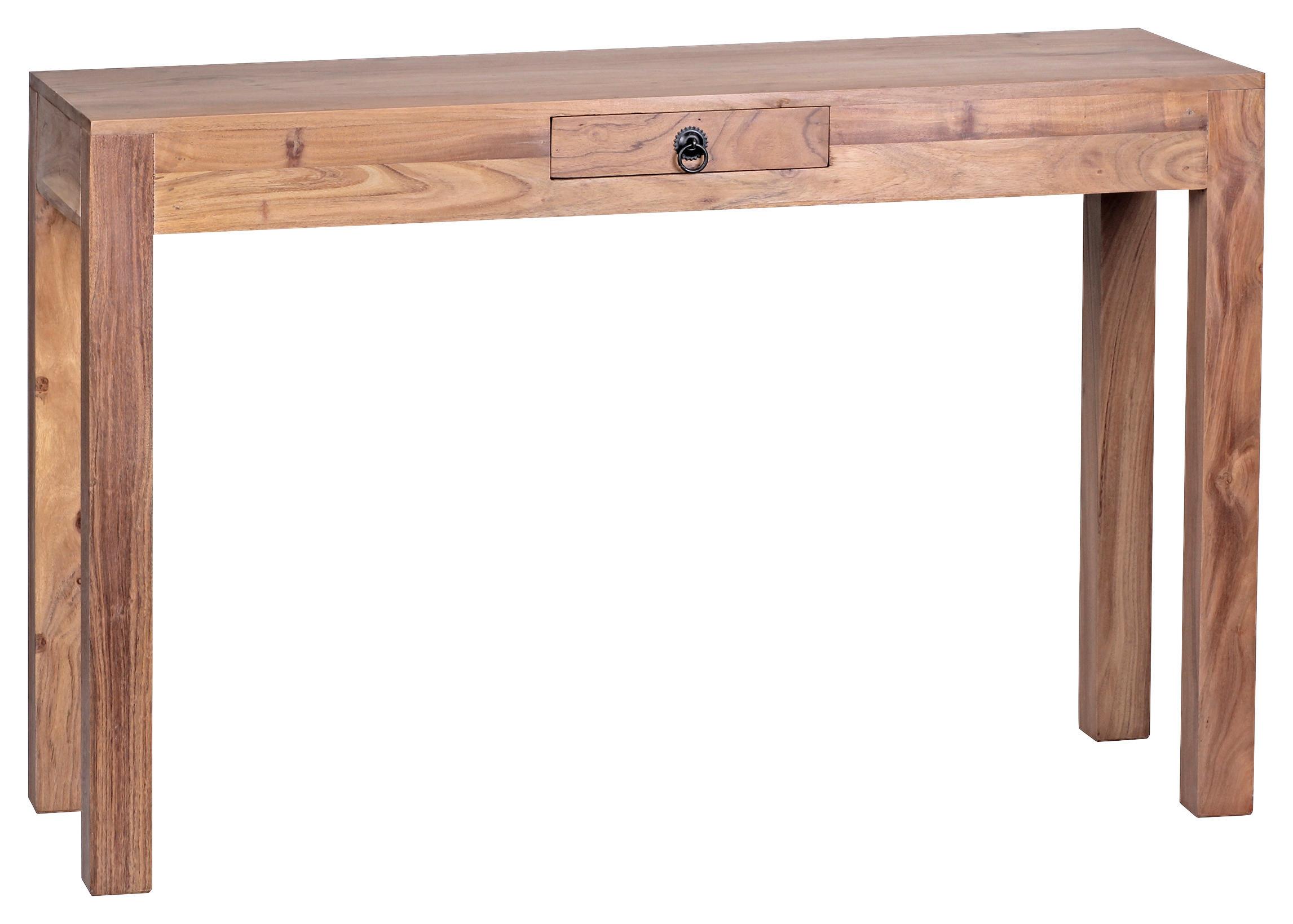 Stolík z masívneho dreva Mumbai š: 120cm - čierna/farba akácie, Lifestyle, kov/drevo (120/40/70cm) - MID.YOU