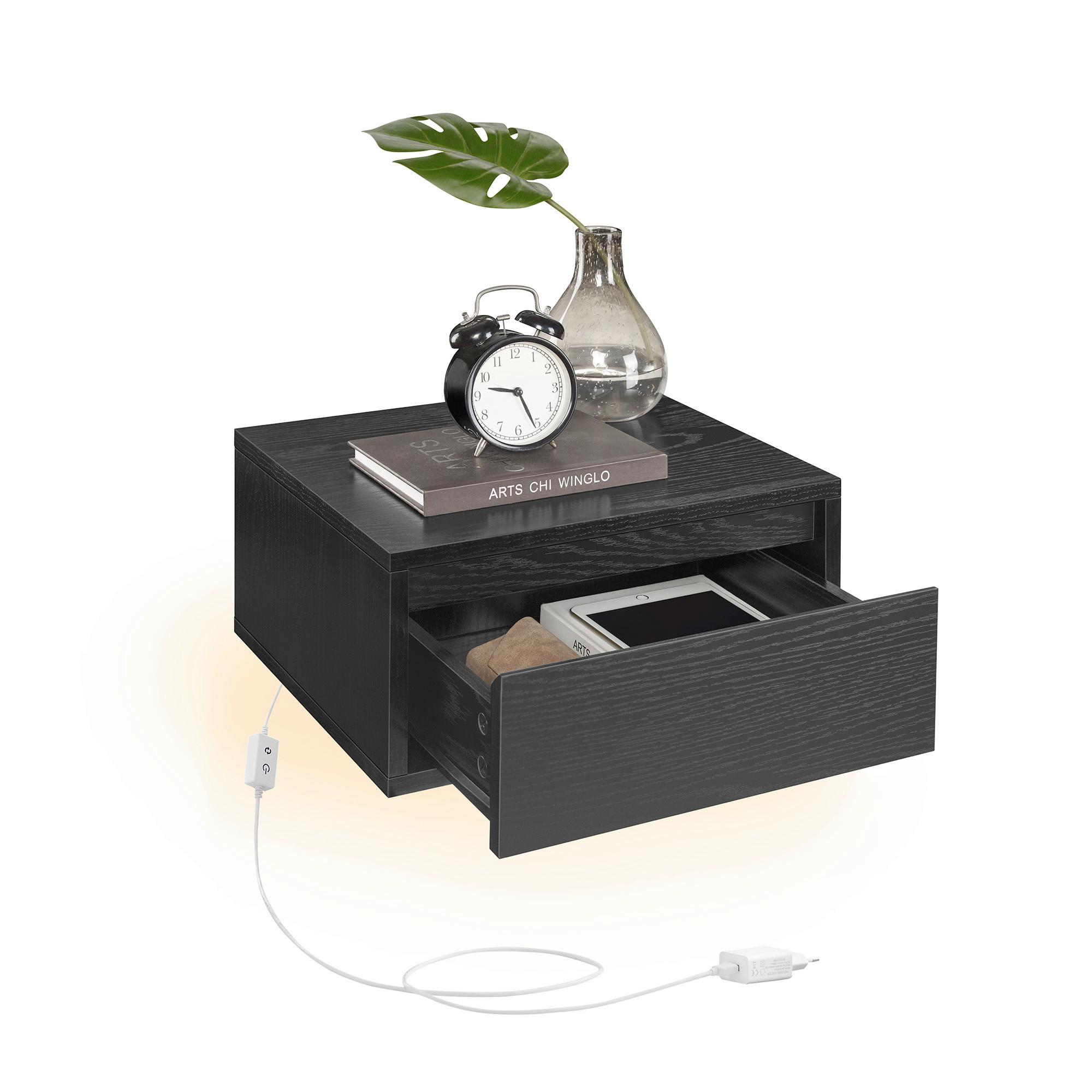 Nachttisch Nightstand - Schwarz, MODERN, Holzwerkstoff (40/18/35cm) - MID.YOU