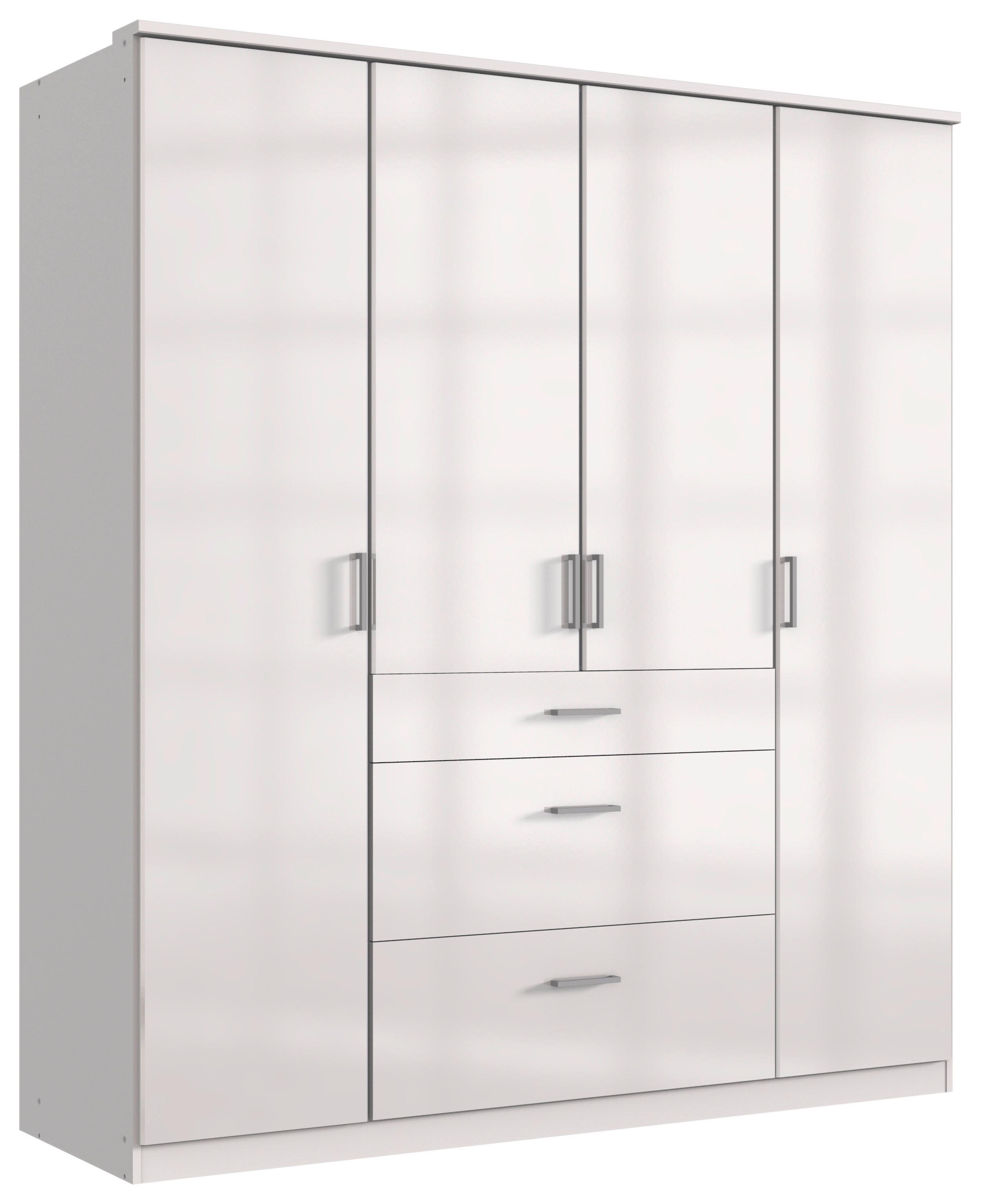 Drehtürenschrank Mit Laden B: 179 Cm Clack, Weiß - Weiß Hochglanz/Weiß, Basics, Holzwerkstoff (179/199/58cm) - MID.YOU