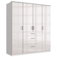 Šatníková skriňa CLACK biela vysoký lesk - biela/biela s vysokým leskom, Basics, kompozitné drevo (179/199/58cm) - MID.YOU