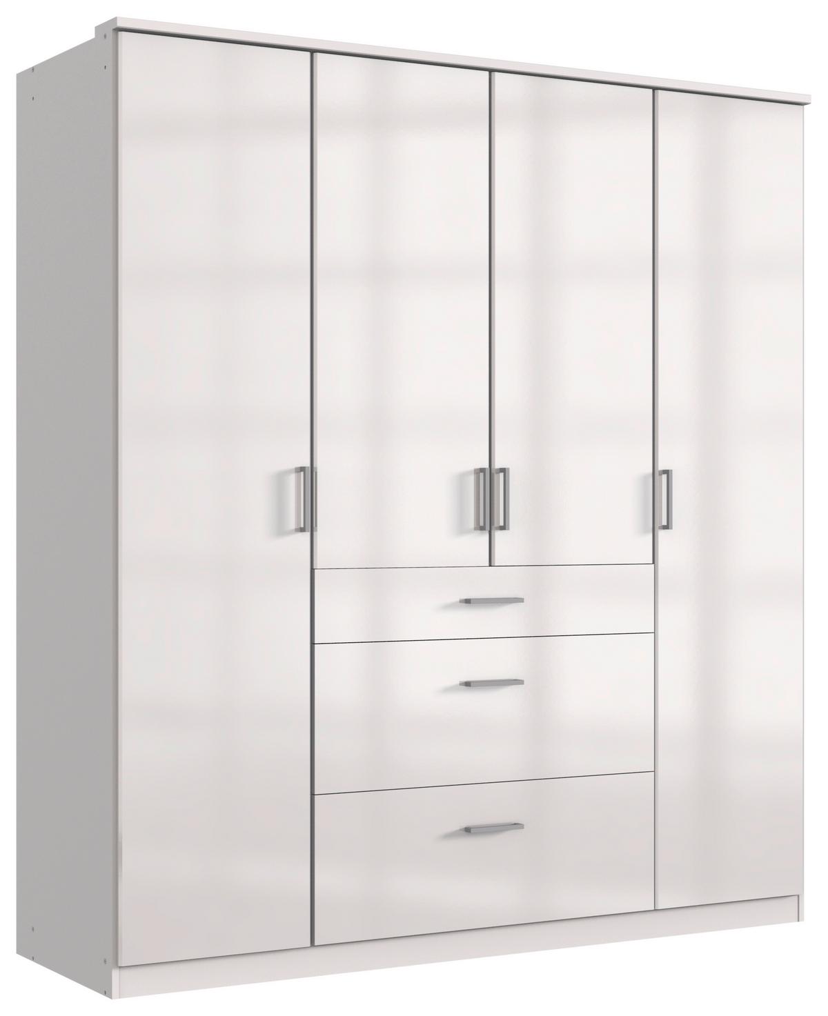Šatníková skriňa CLACK biela vysoký lesk - biela/biela s vysokým leskom, Basics, kompozitné drevo (179/199/58cm) - MID.YOU