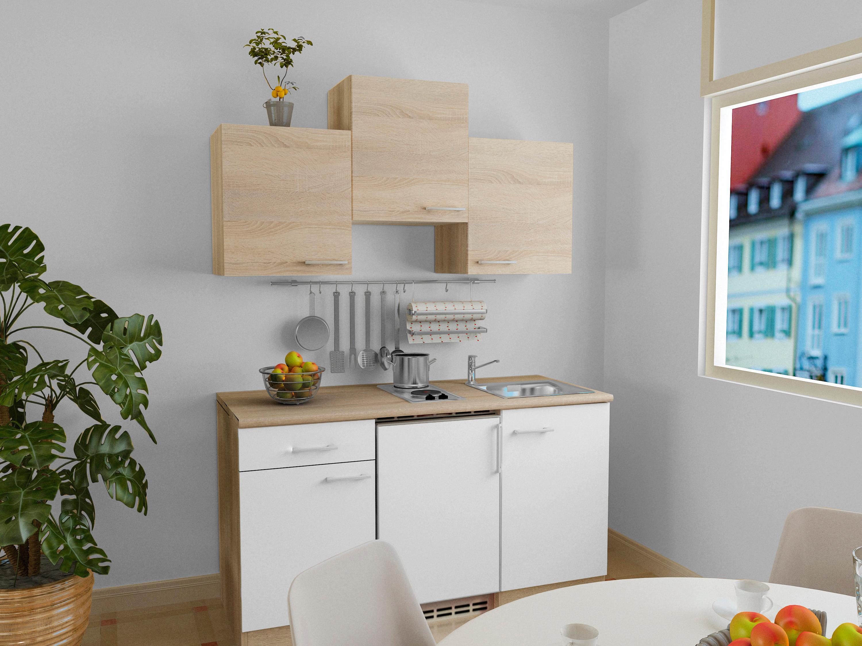 Konyhablokk Samoa  530 - Tölgyfa/Fehér, konvencionális, Faalapú anyag (150cm)