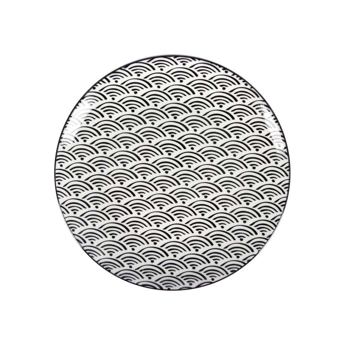 Dezertní talíř Shiva, Ø: 20,4cm - bílá/černá, Lifestyle, keramika (20,4cm) - Mömax