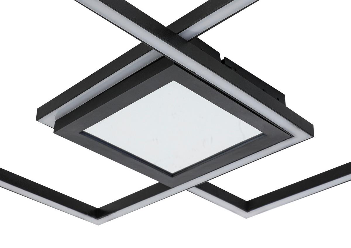 STROPNÍ LED SVÍTIDLO VUIO - černá, Moderní, kov/plast (59/42/4,5cm) - Mömax