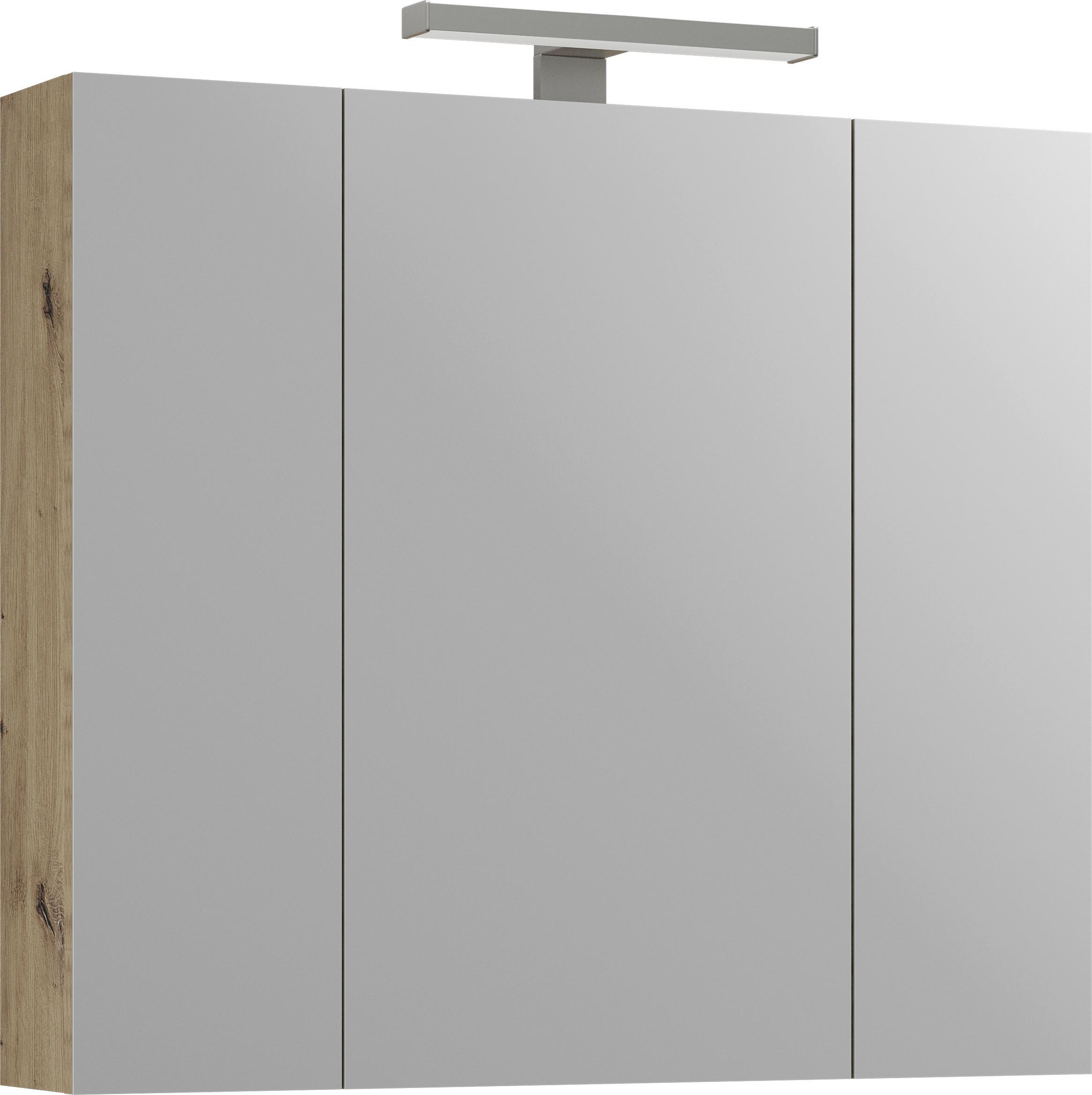 Spiegelschrank Sana Eiche Artisan B: 80 cm - Eiche Artisan, MODERN, Holzwerkstoff (80/74/20cm) - Stylife