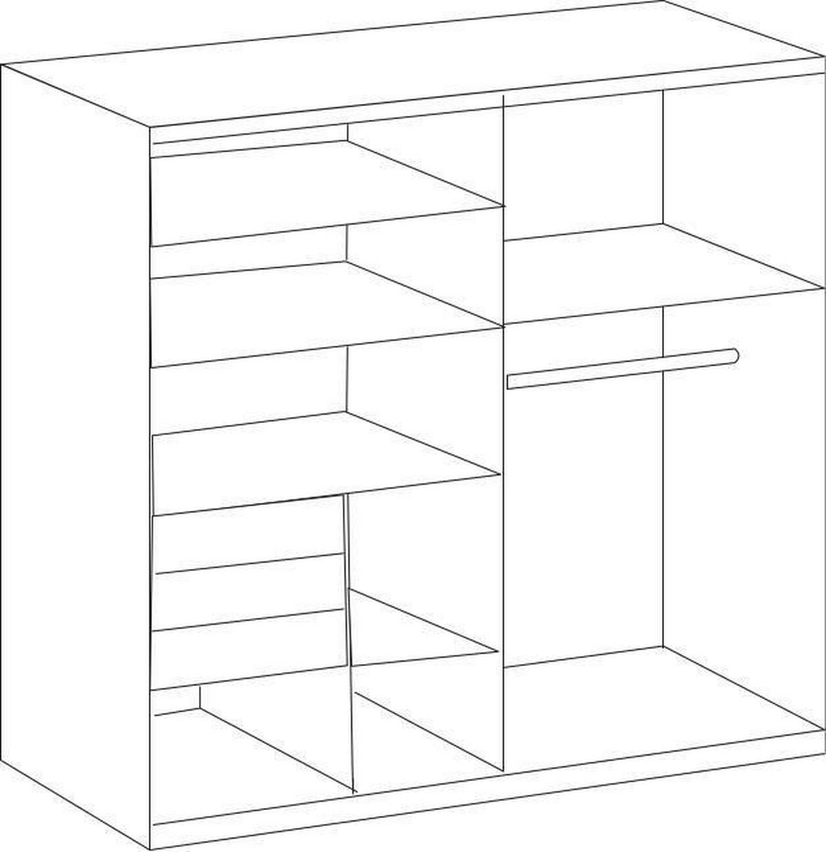 Schwebetürenschrank 180 cm Coburg Weiß/Eiche Dekor - Weiß/Eiche Artisan, MODERN, Holzwerkstoff (180/198/65cm) - MID.YOU