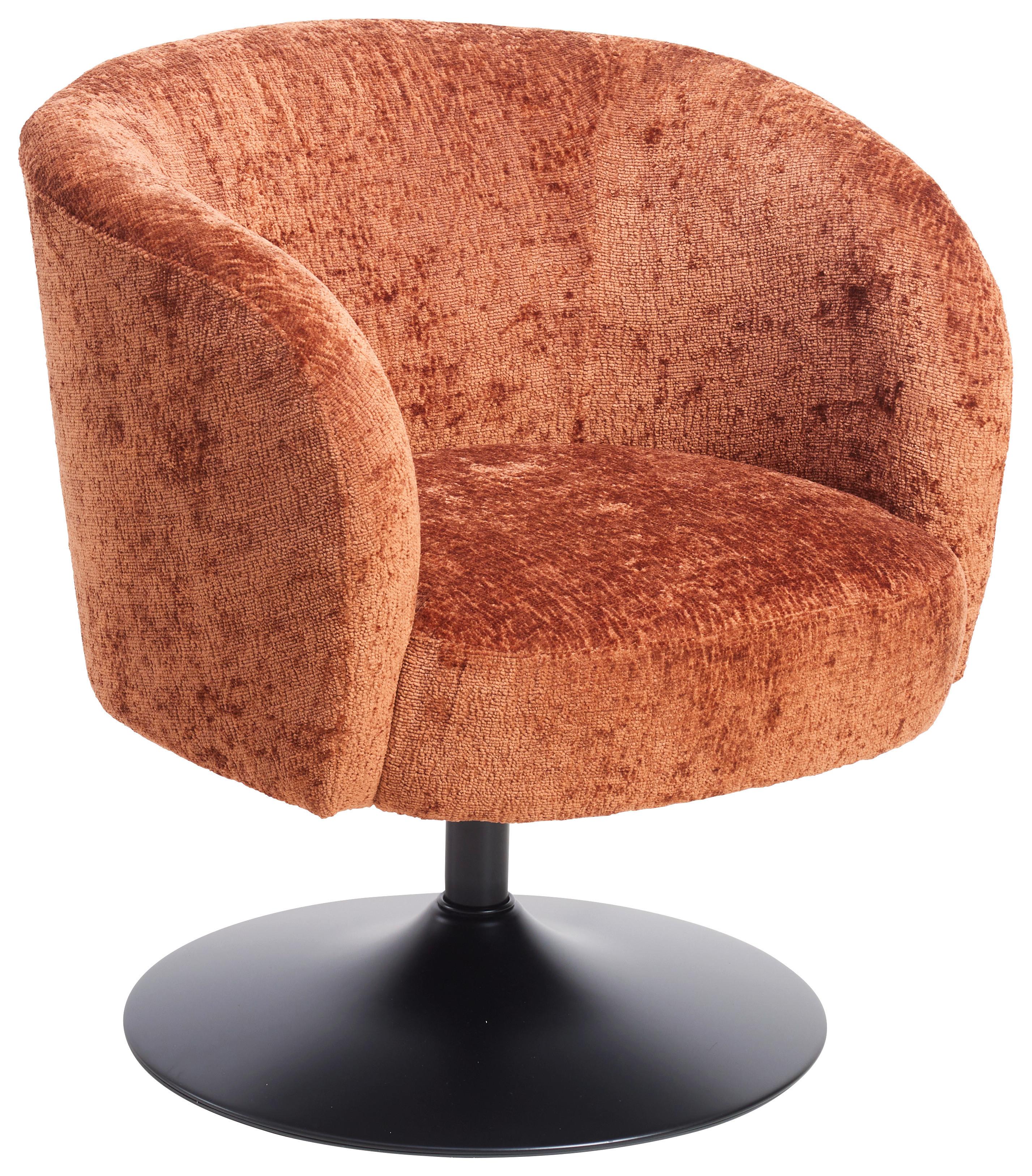 Otočná stolička GIRO, terakotová ženilka, max.120 kg - čierna/terakota, Modern, kov/textil (67/68/73cm) - Premium Living