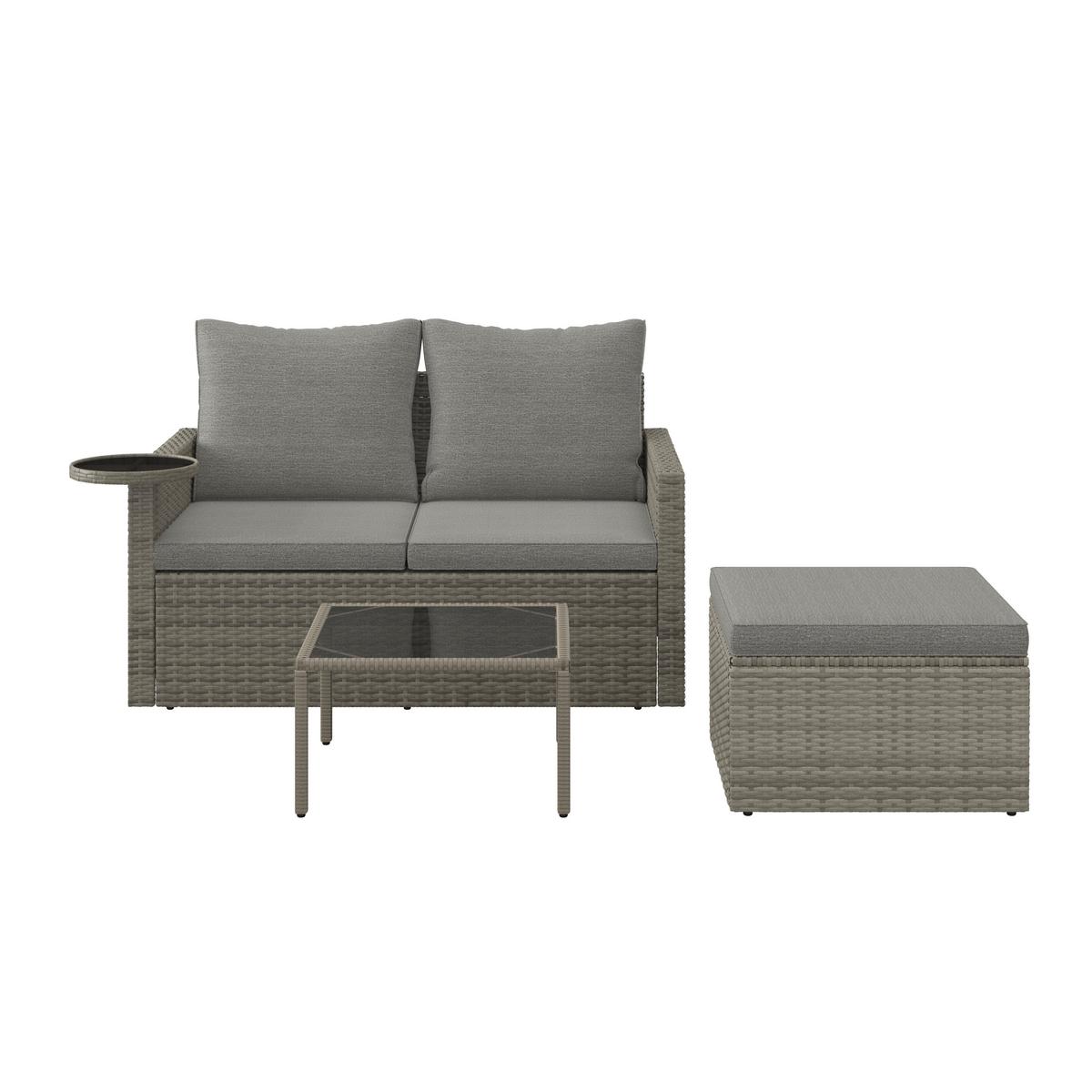 ZAHRADNÍ SADA HENRY - šedá/hnědá, Natur, kov/plast (124/65/70cm) - Mömax