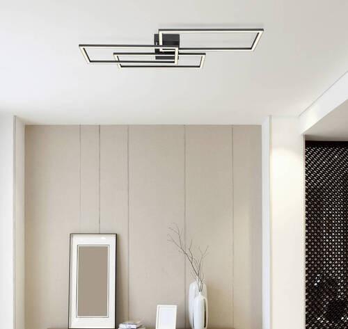 Led Mennyezeti Lámpa 67247-58sh - fekete/opál, Design (90/40/8cm) - Globo