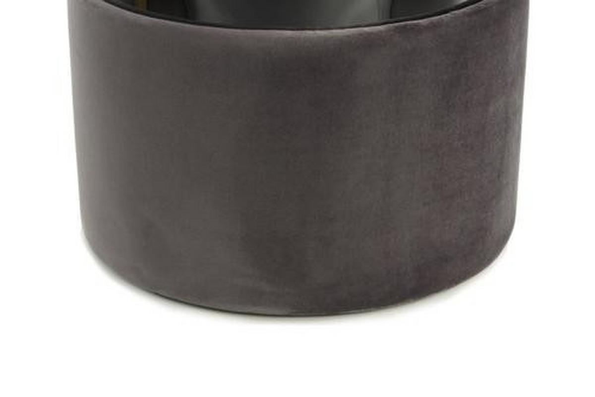 Hocker Pouf Samt Schwarz/Grau H: 46 cm - Dunkelgrau/Hellgrau, Basics, Holz/Holzwerkstoff (35/46/35cm) - Kayoom
