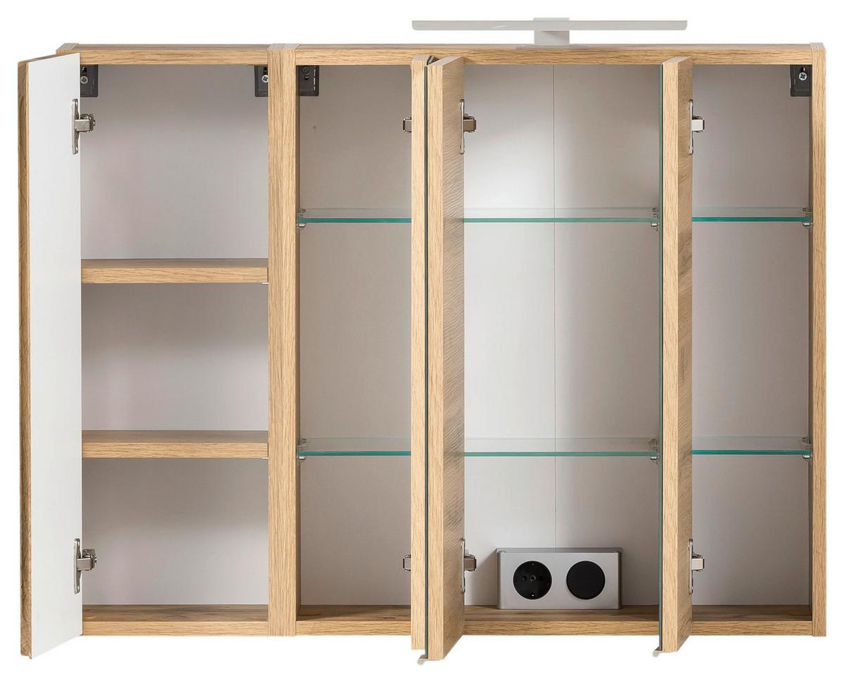 Spiegelschrank Varese B: 85 cm Wotaneiche Dekor - MODERN, Glas/Holzwerkstoff (85/64/20cm) - Held