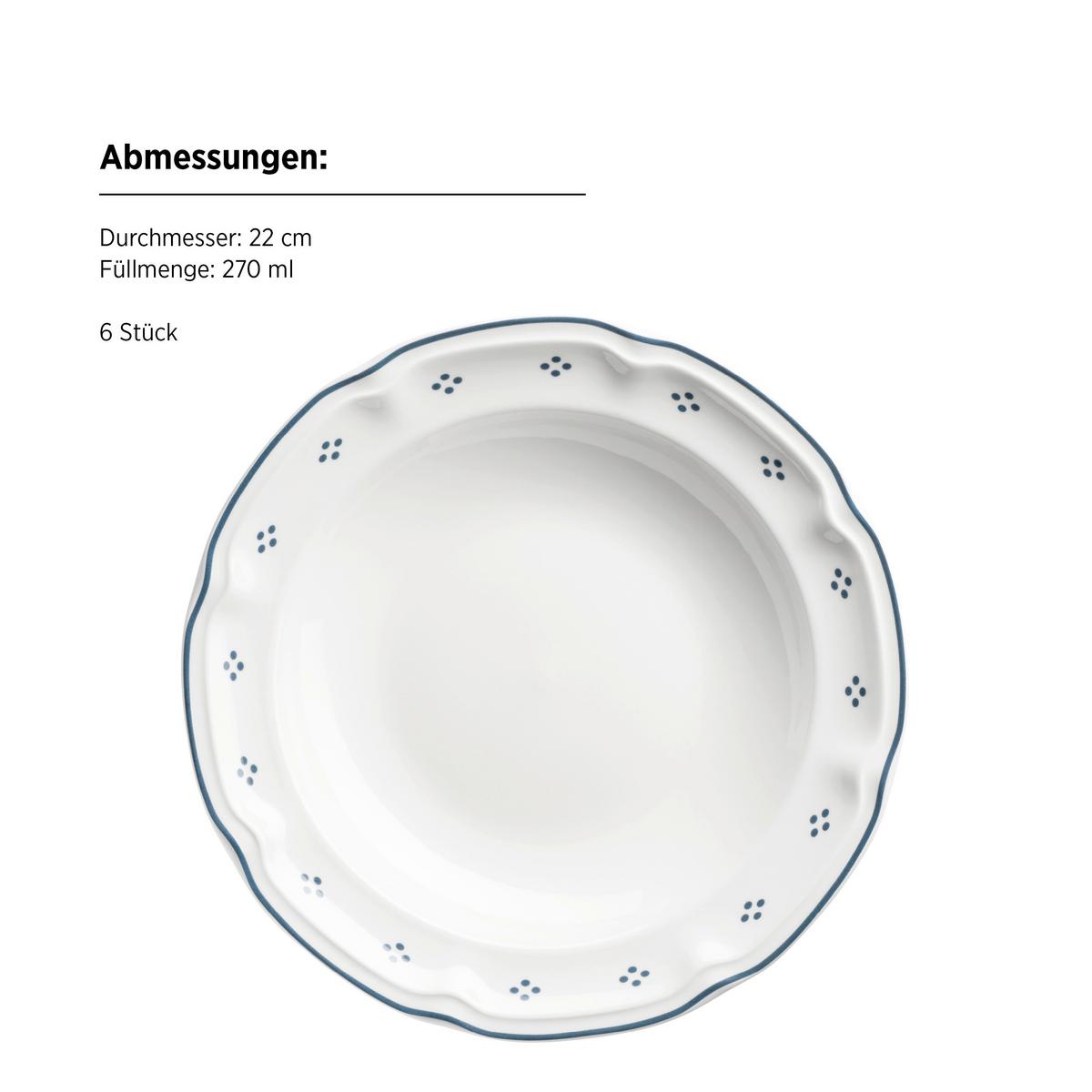 Tafelservice Keramik, Blau/Weiß, 12-teilig - Blau/Weiß, Basics, Keramik - Mäser