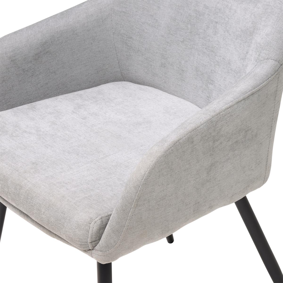 Armlehnstuhl Dali Grau/Schwarz B: 60 cm - Schwarz/Grau, Basics, Textil/Metall (60/86/55cm) - Livetastic